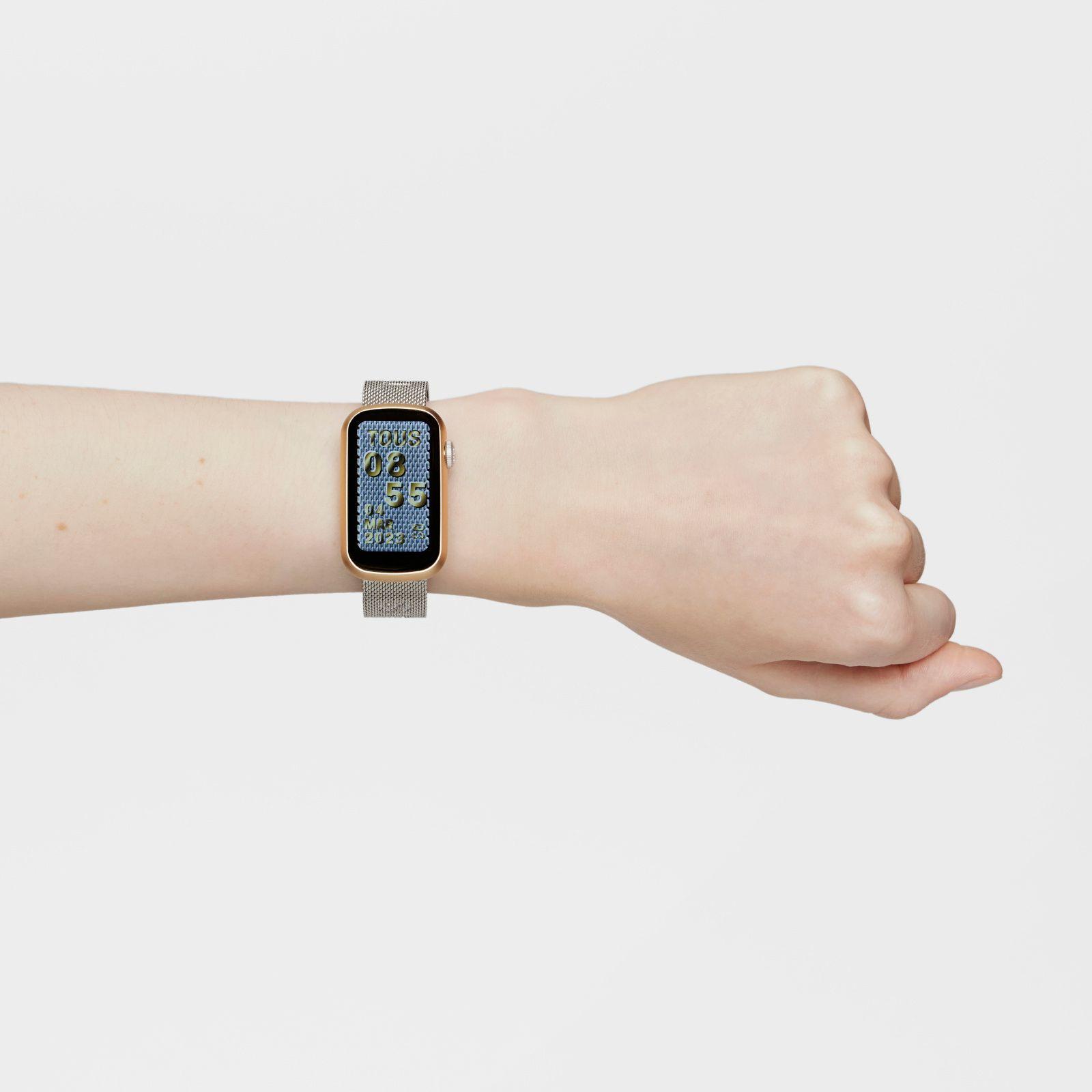 Smartwatch dorado TOUS T-Band Mesh con brazalete acero-6
