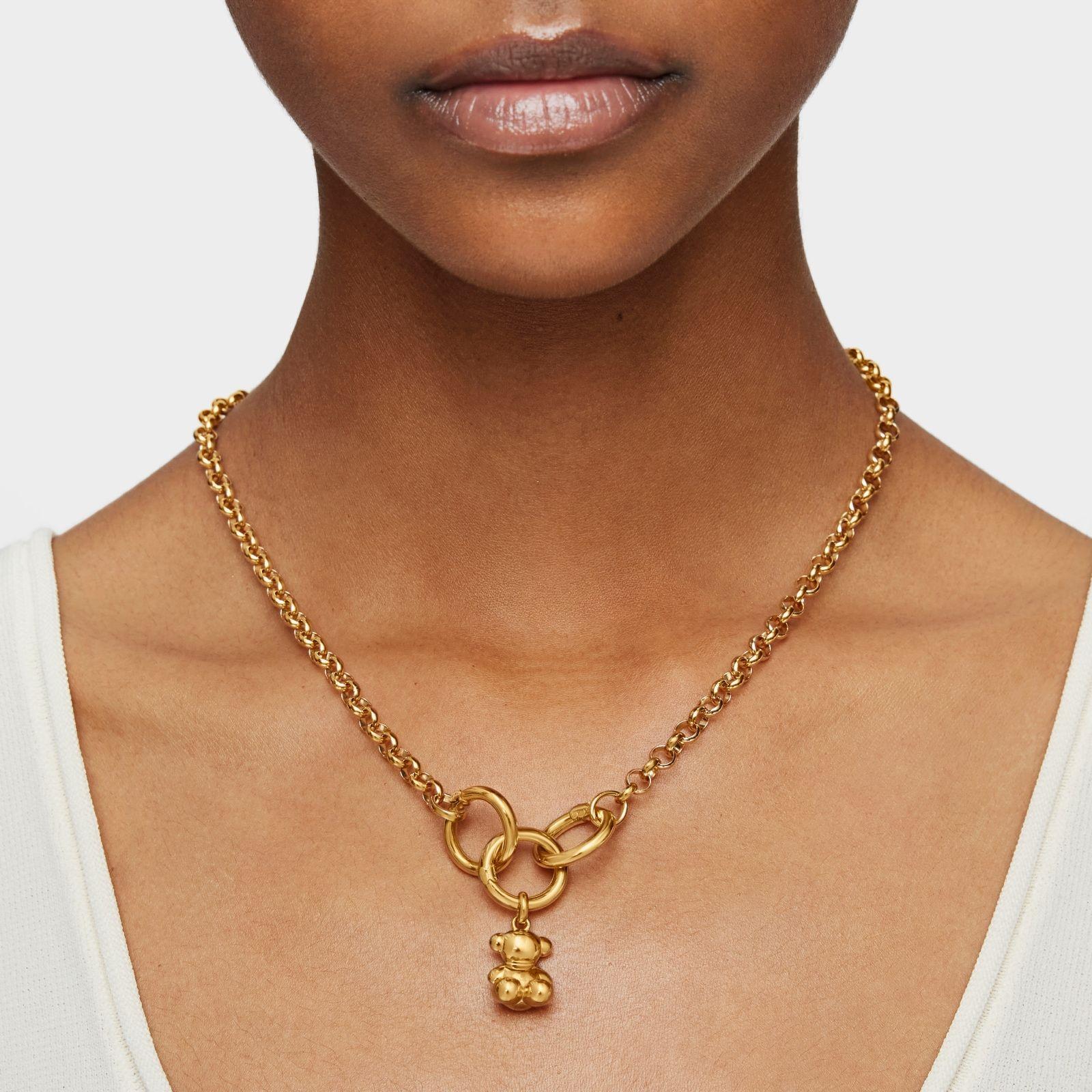 Gargantilla Hold de plata con baño de oro 18 kt, 42cm.-5