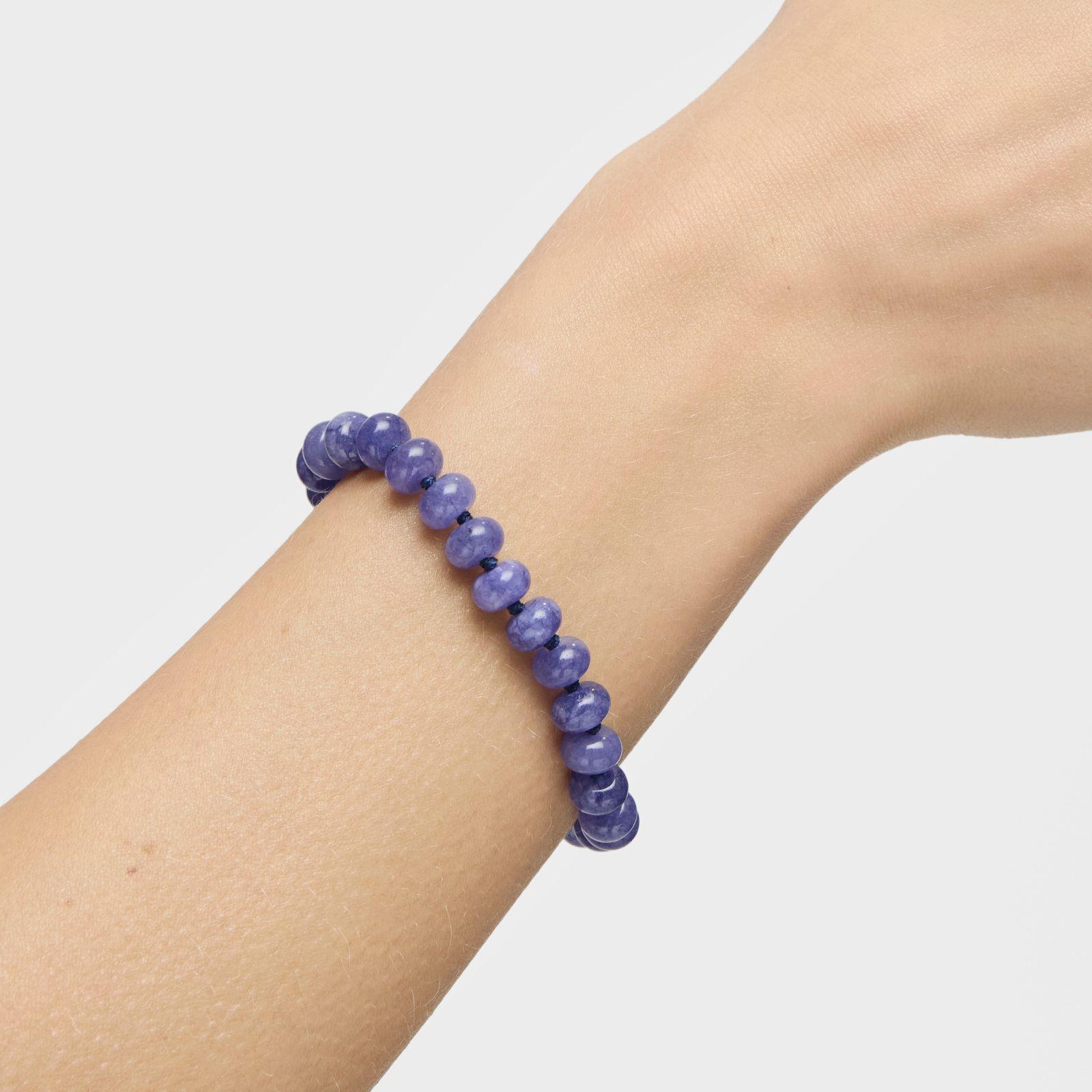 Pulsera baño de oro 18 kt y cuarzita azul Hold Oval-3