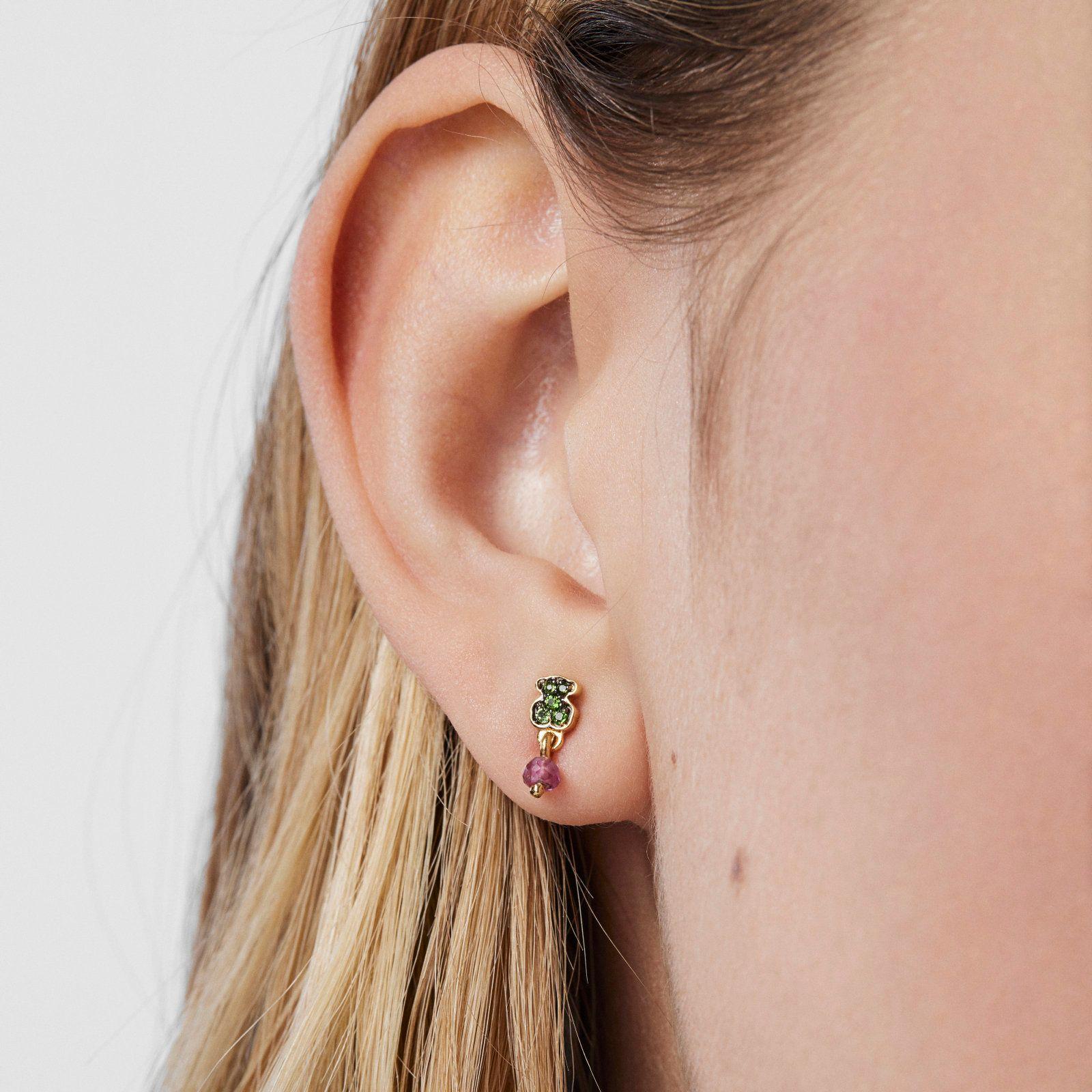 Aros de plata vermeil con oso New Motif Tous-5
