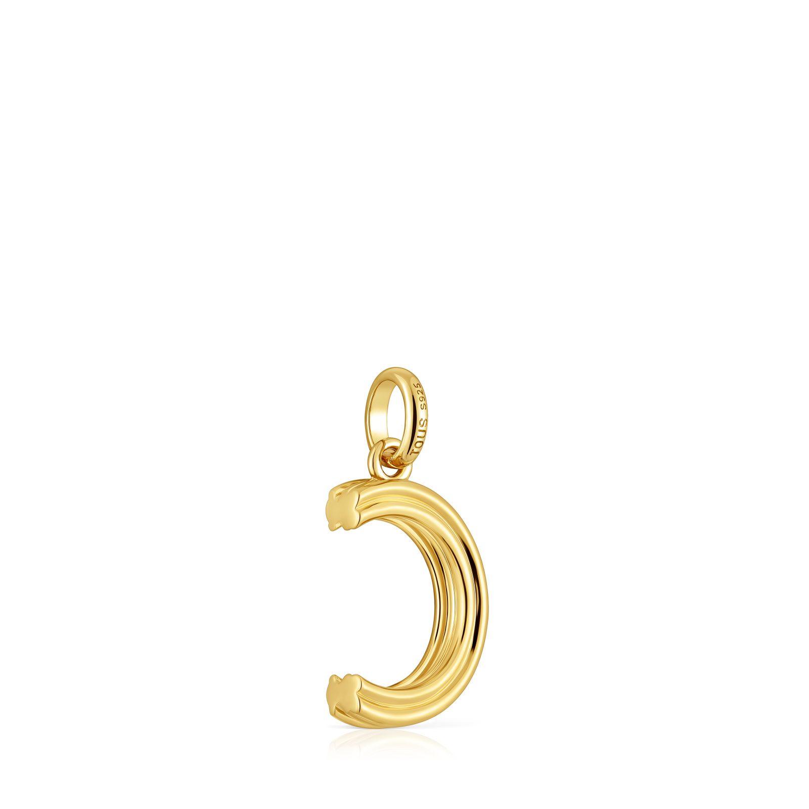 Colgante mediano letra C con baño de oro 18 kt sobre plata-2