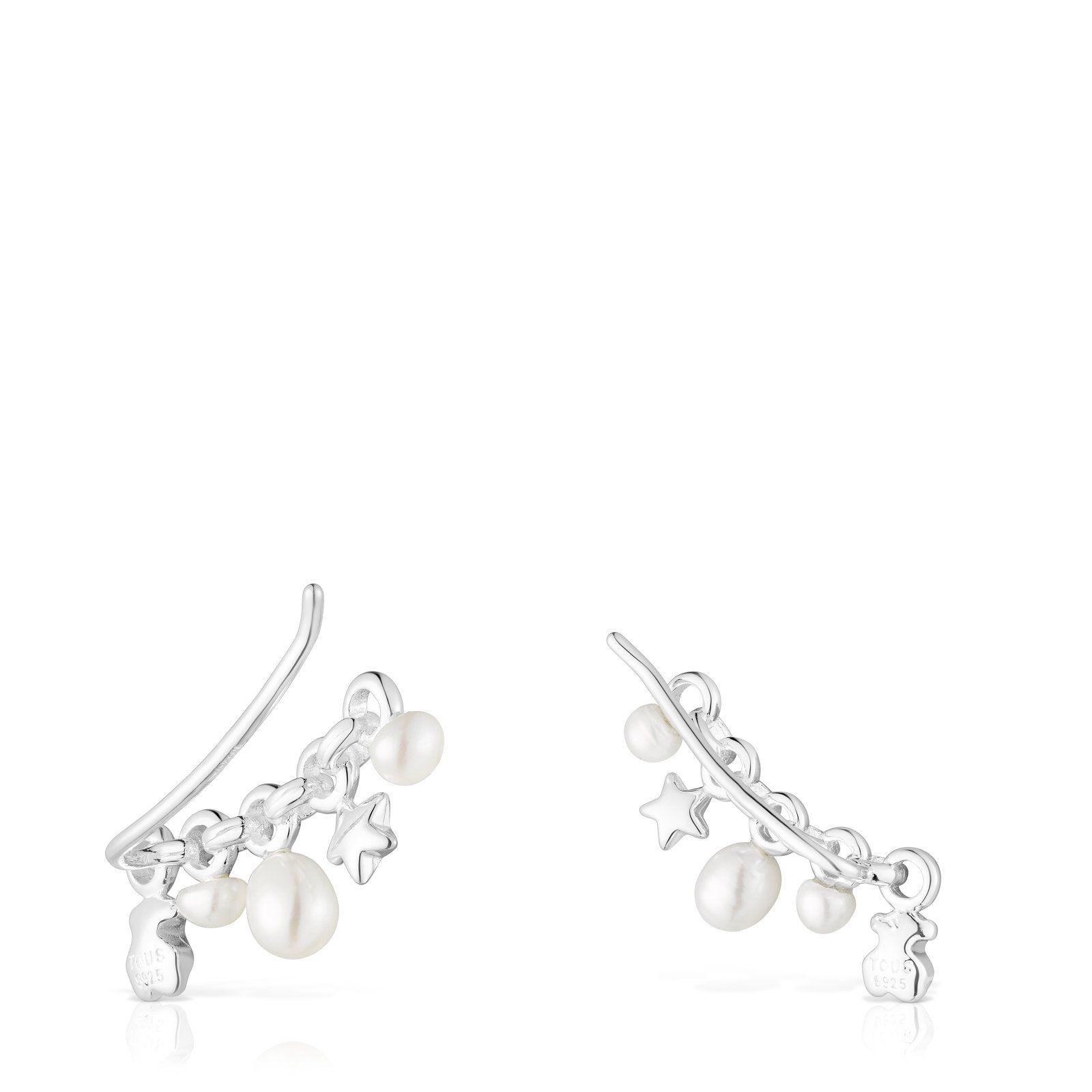 Aro Earcuff de plata con barra y motivos Mini Icons Tous-2