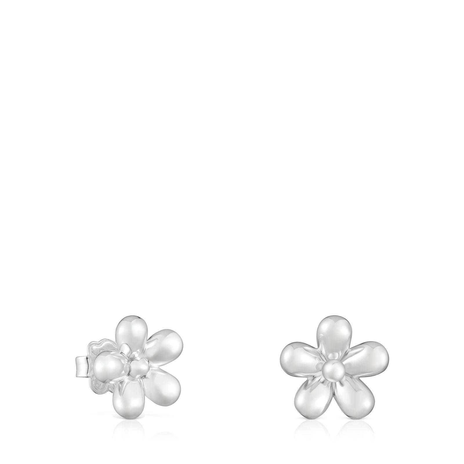 Aros flor de plata Daisy-0