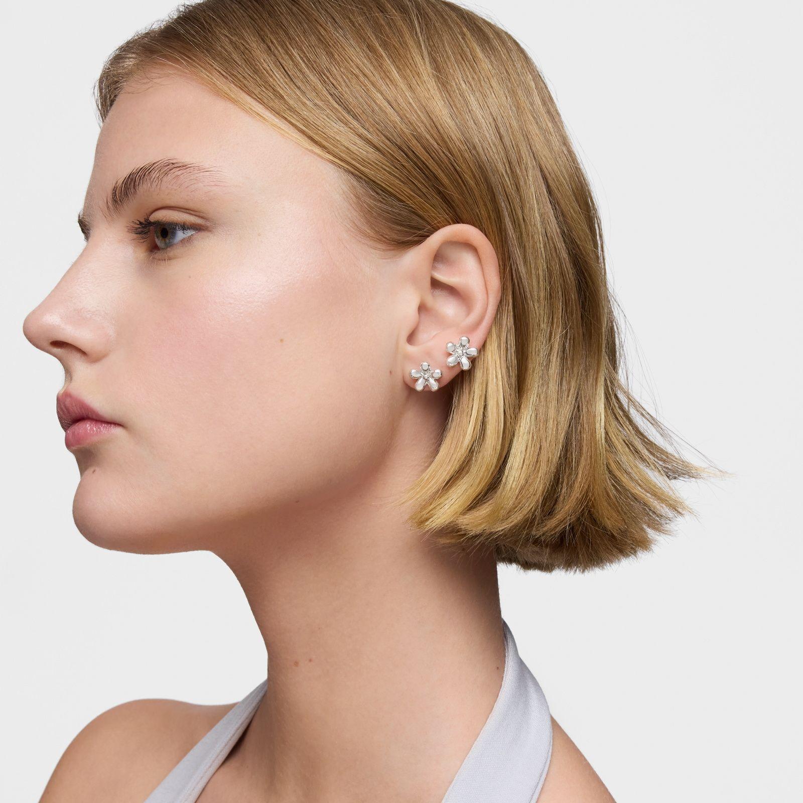 Aros flor de plata Daisy-4