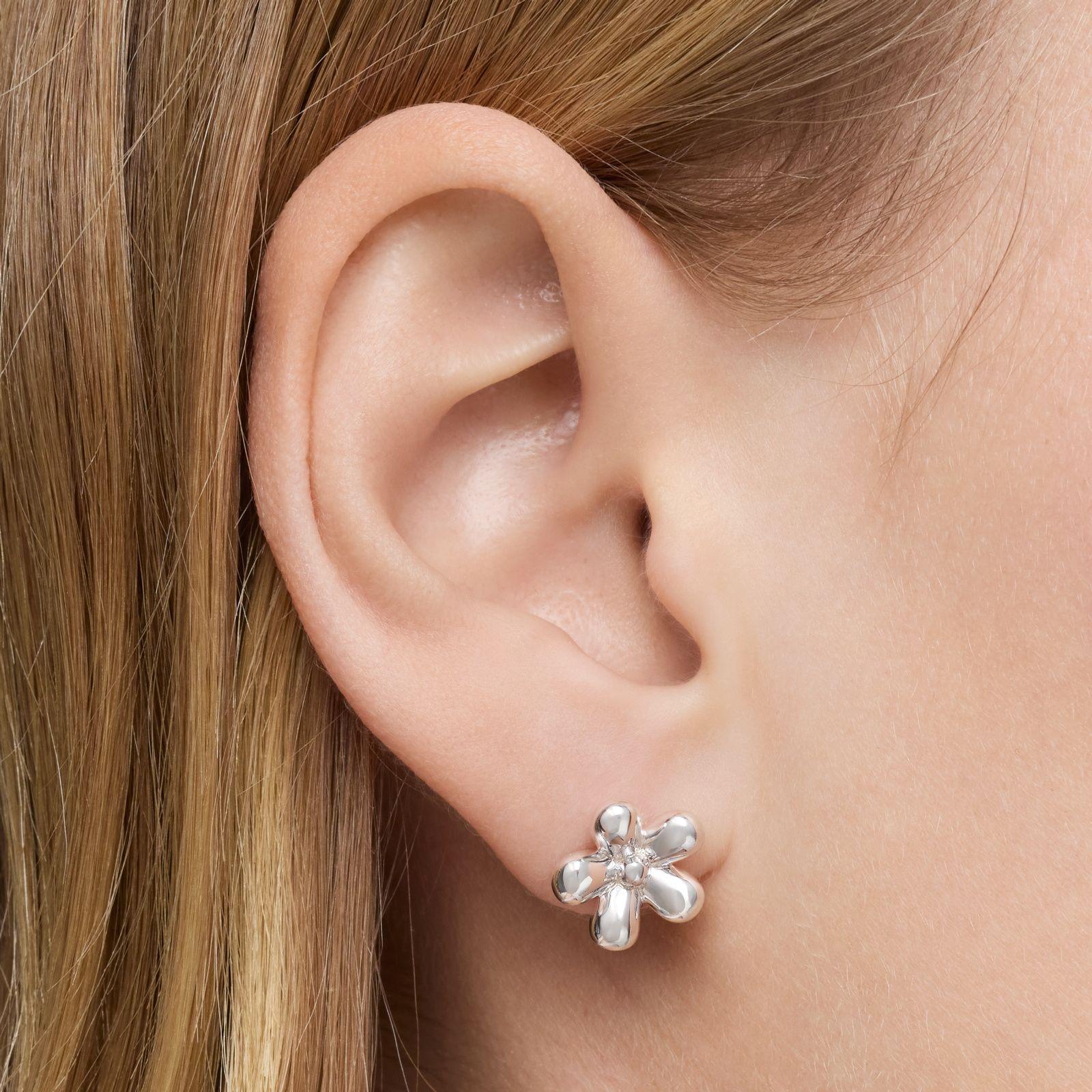 Aros flor de plata Daisy-5