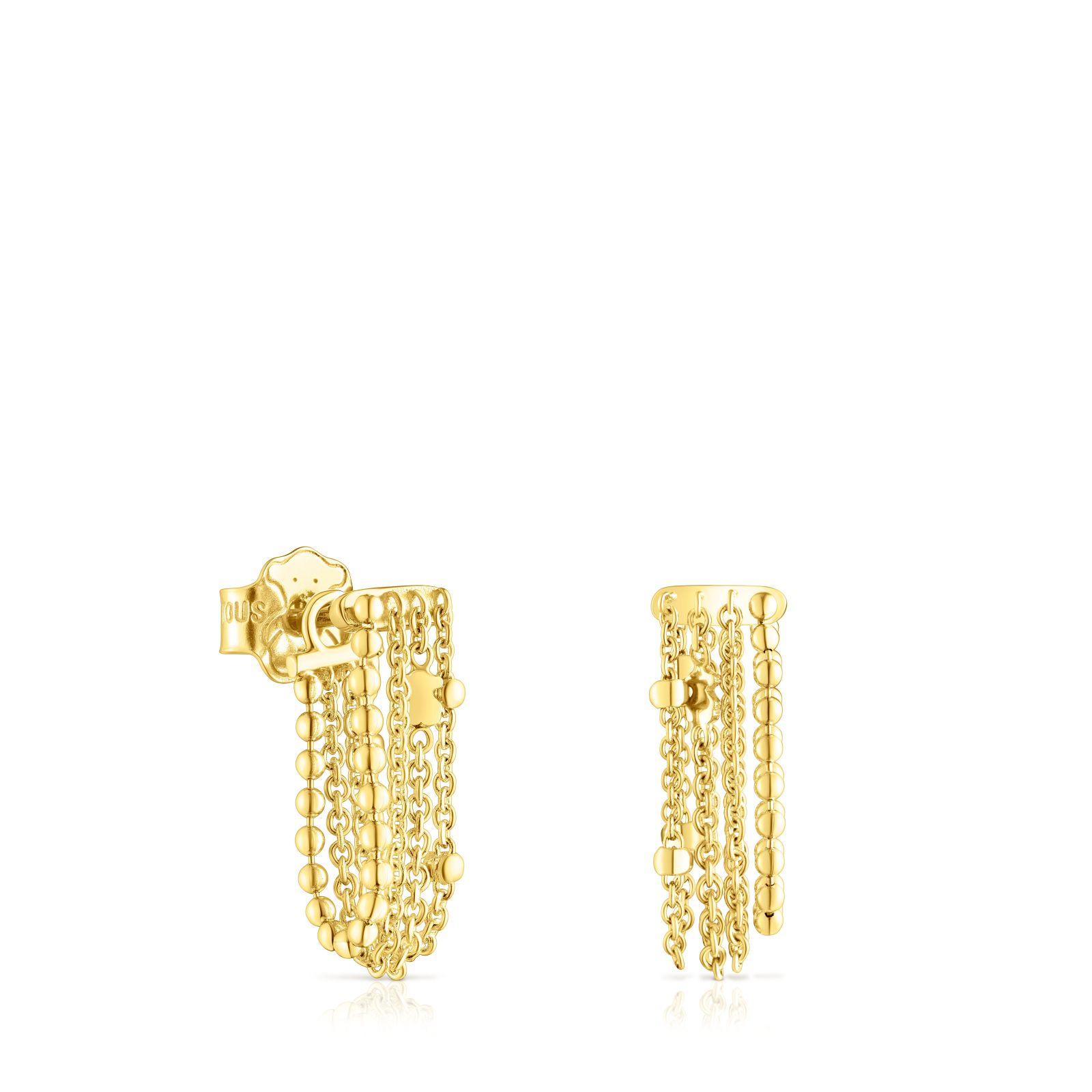 Pendientes de oro con cuatro cadenas Cool Joy-0