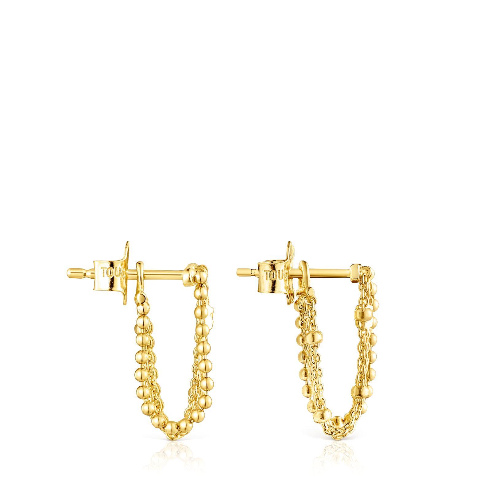 Pendientes de oro con cuatro cadenas Cool Joy-1