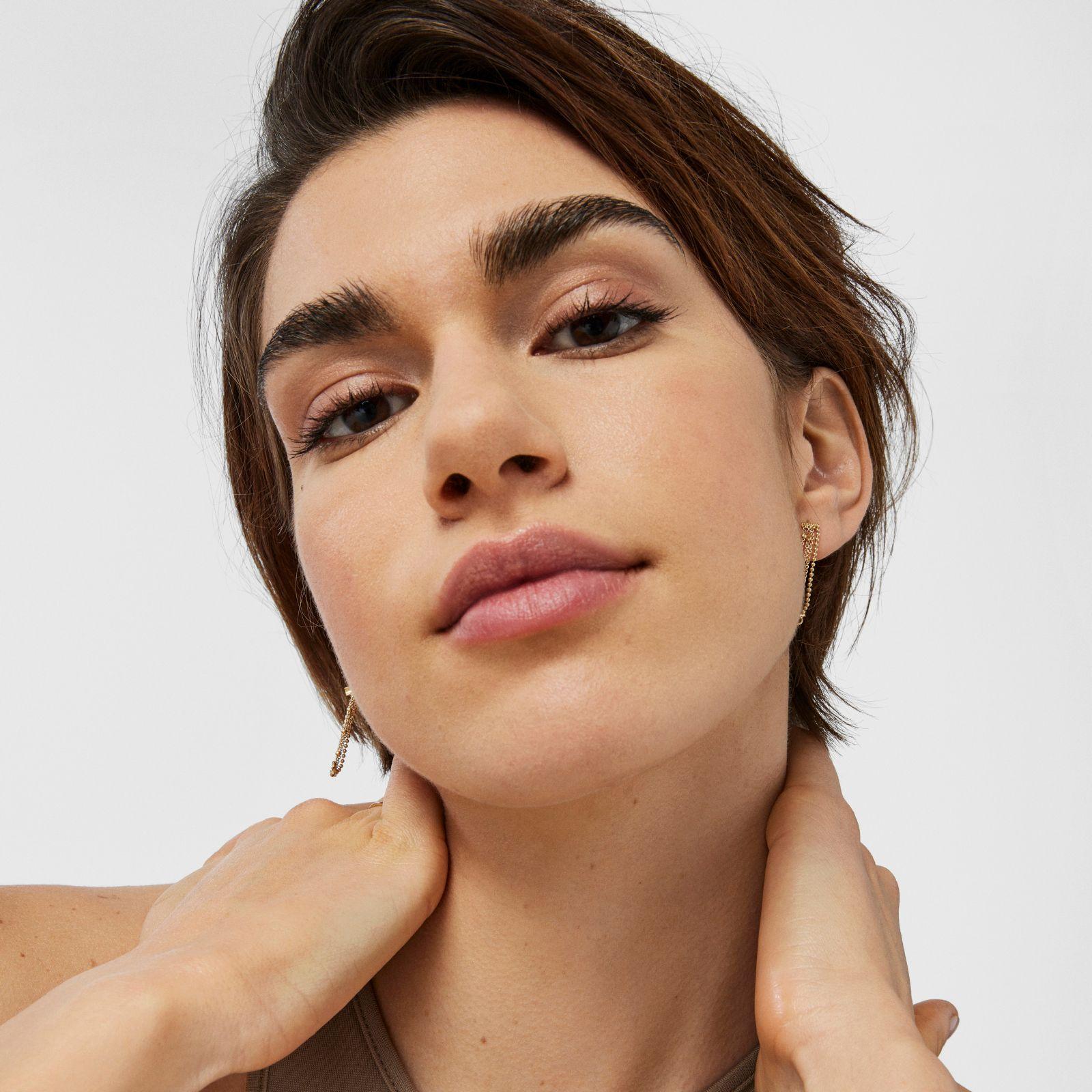 Pendientes de oro con cuatro cadenas Cool Joy-4