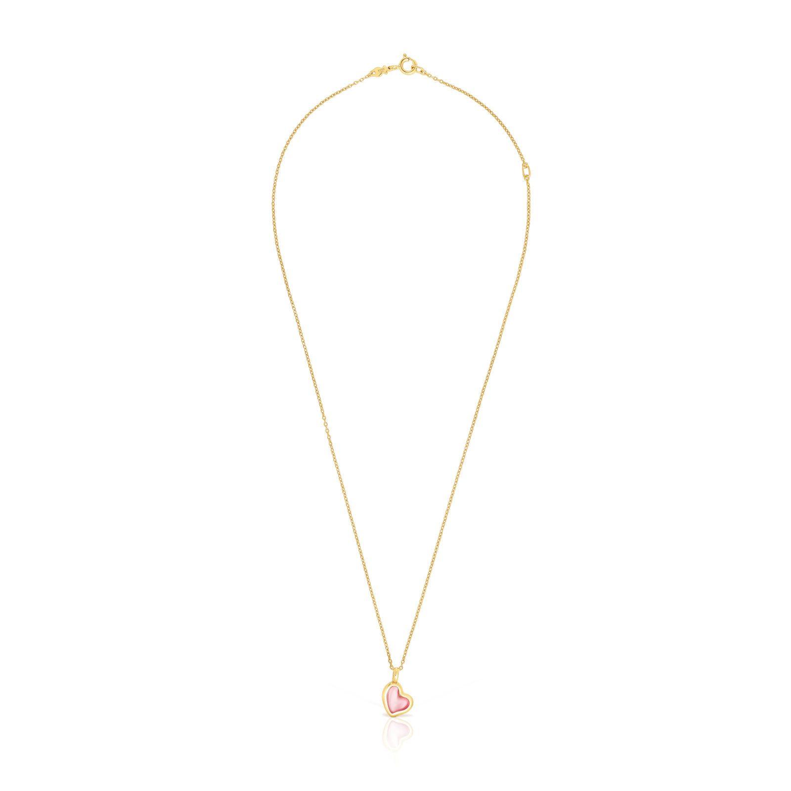 Collar de plata vermeil corazón rosa Gregal Tous-1