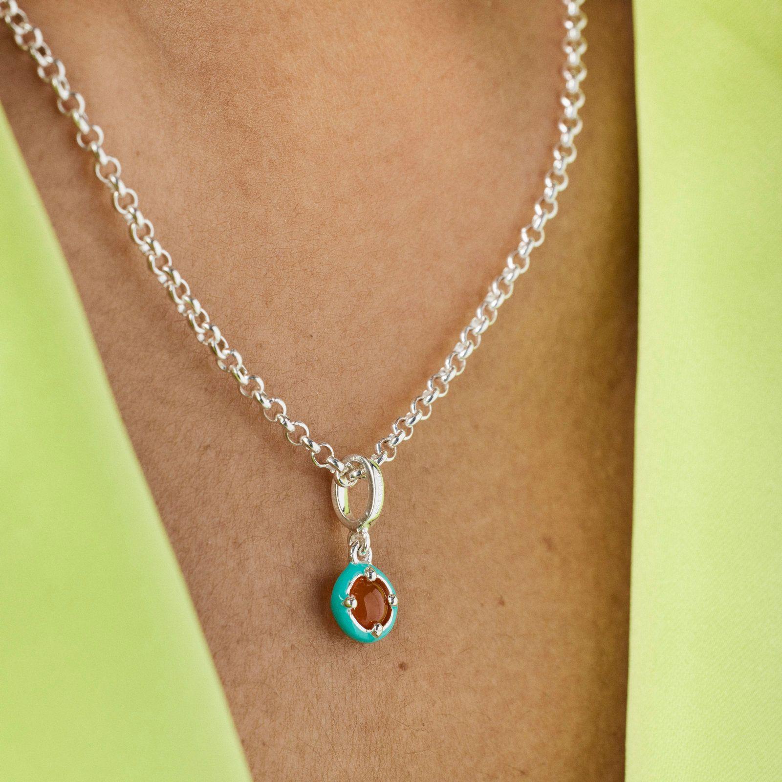 Colgante plata cornalina y esmalte azul Vibrant Colors Tous-5