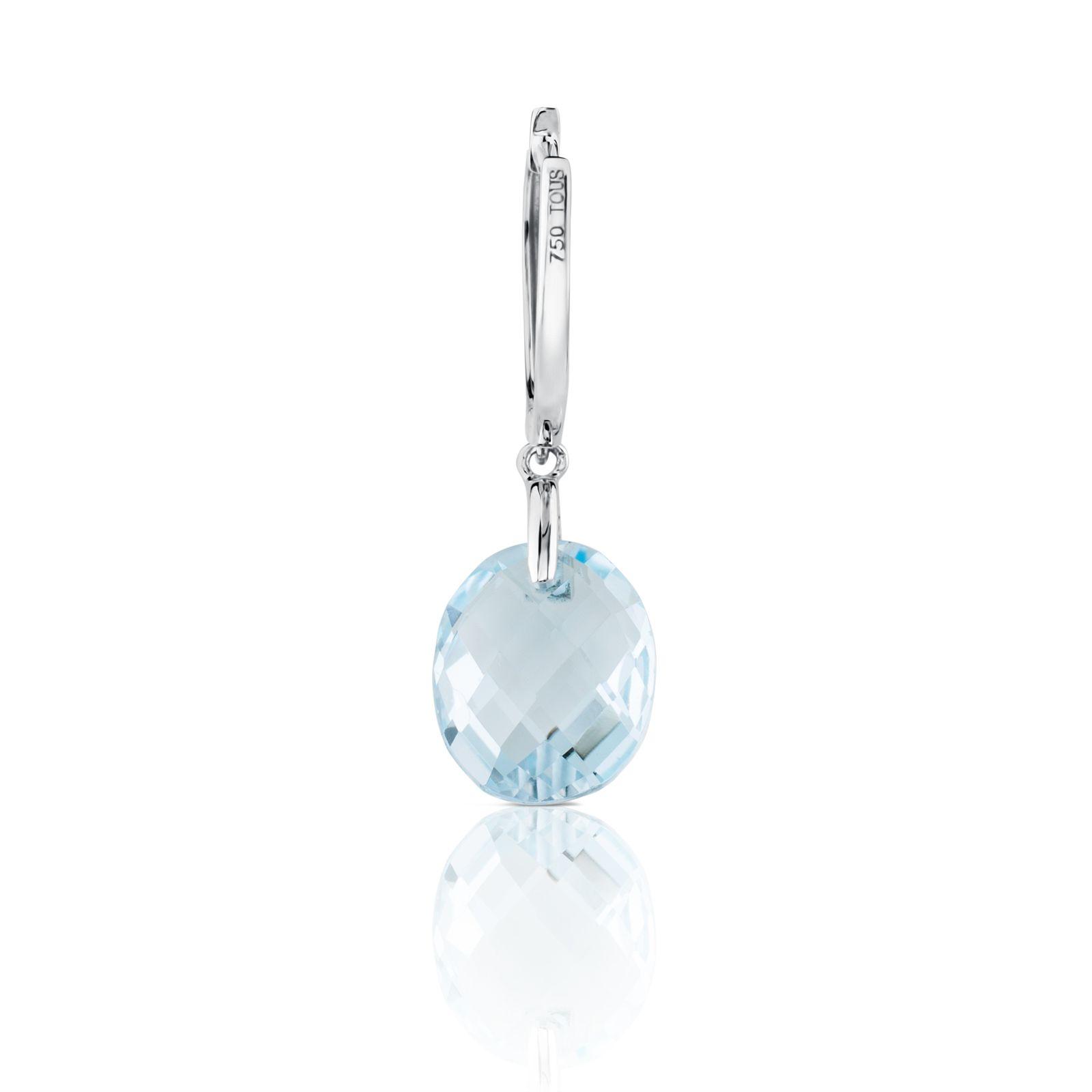 Aros Color Kings de Oro blanco con Diamantes y Topacio-2