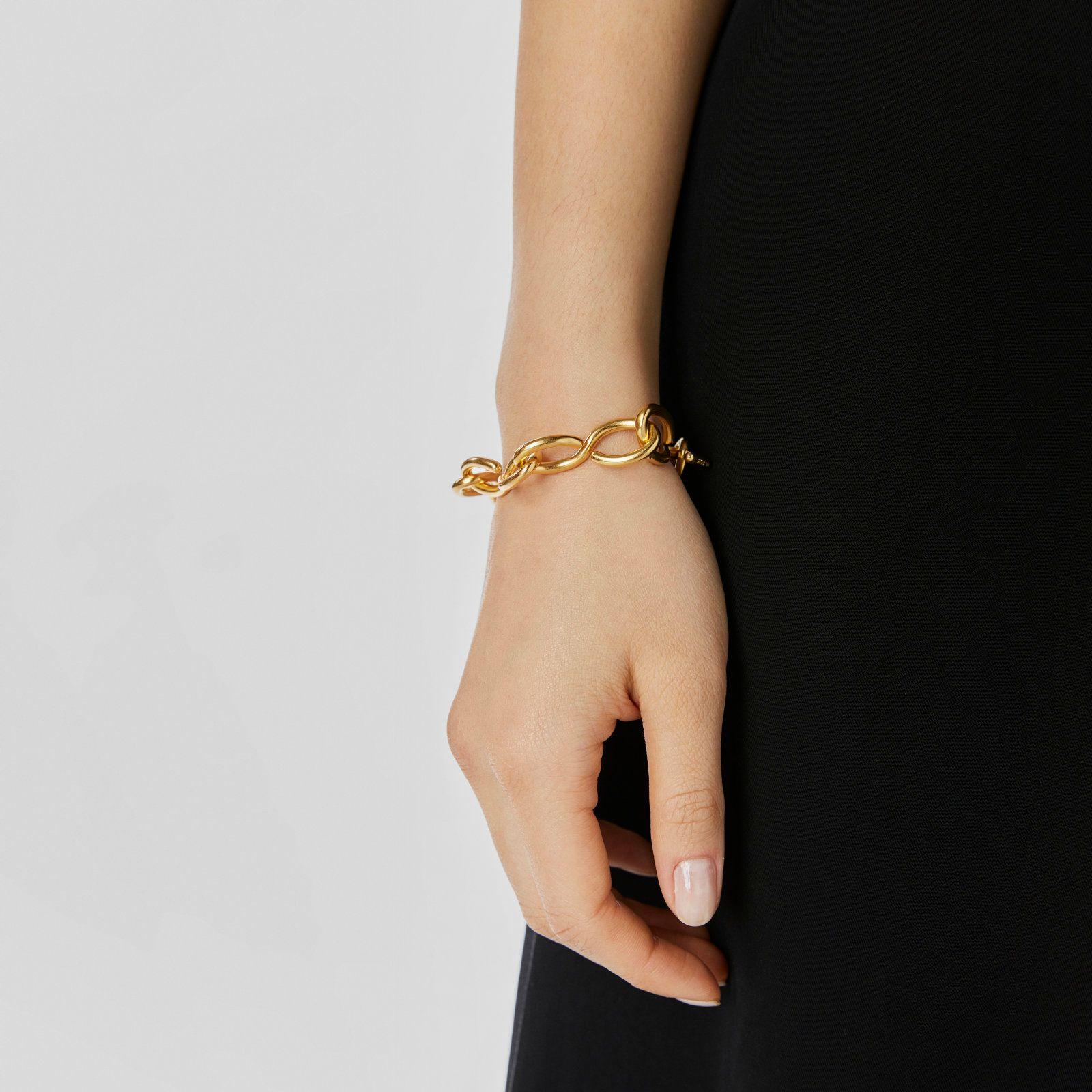 Pulsera con baño de oro 18 kt sobre plata Bent-6