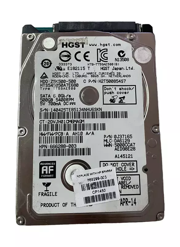 DISCO DURO 2,5 500GB HGST (HITACHI GLOBAL STORAGE TECHNOLOGIES) HTS545050A7E680-0