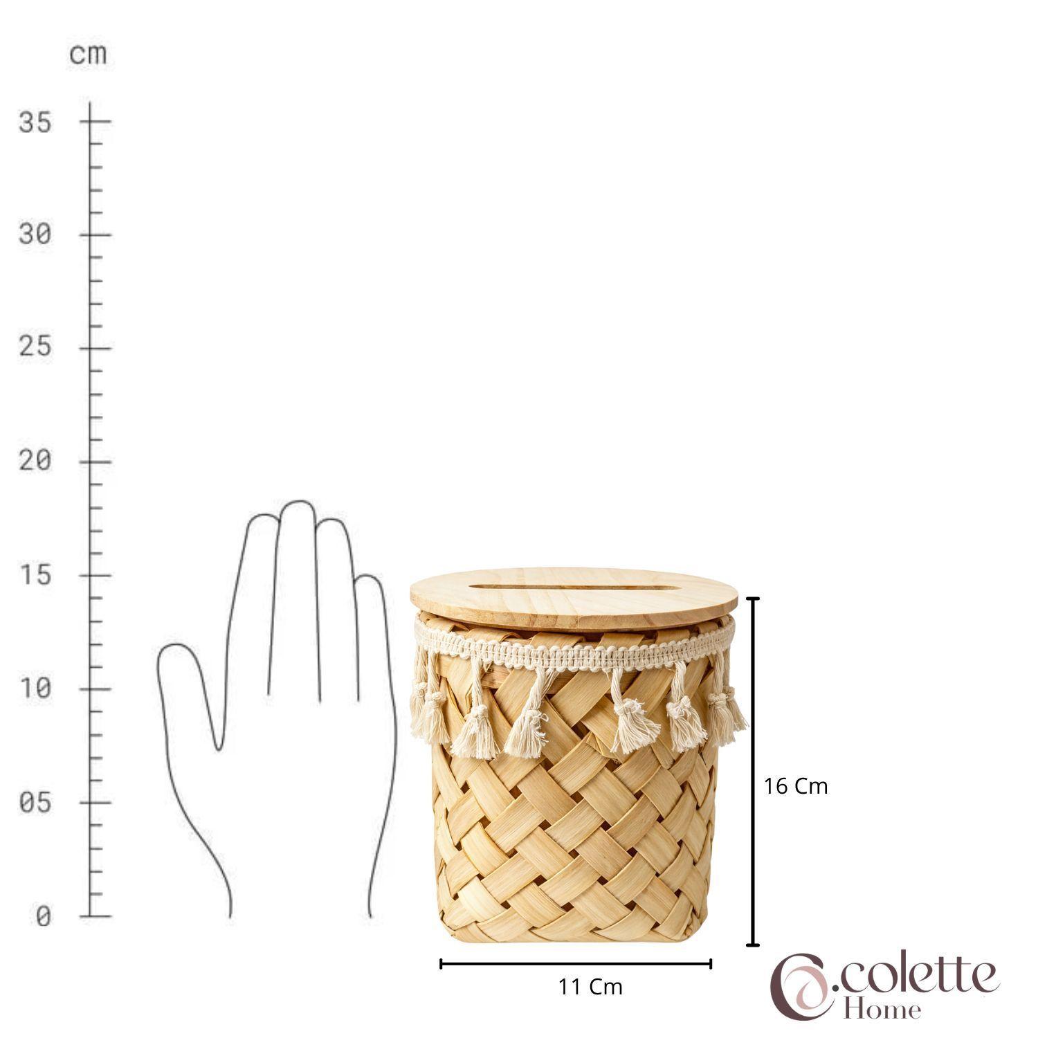 Servilletero Tejido Madera con Aplicaciones estilo Boho-4