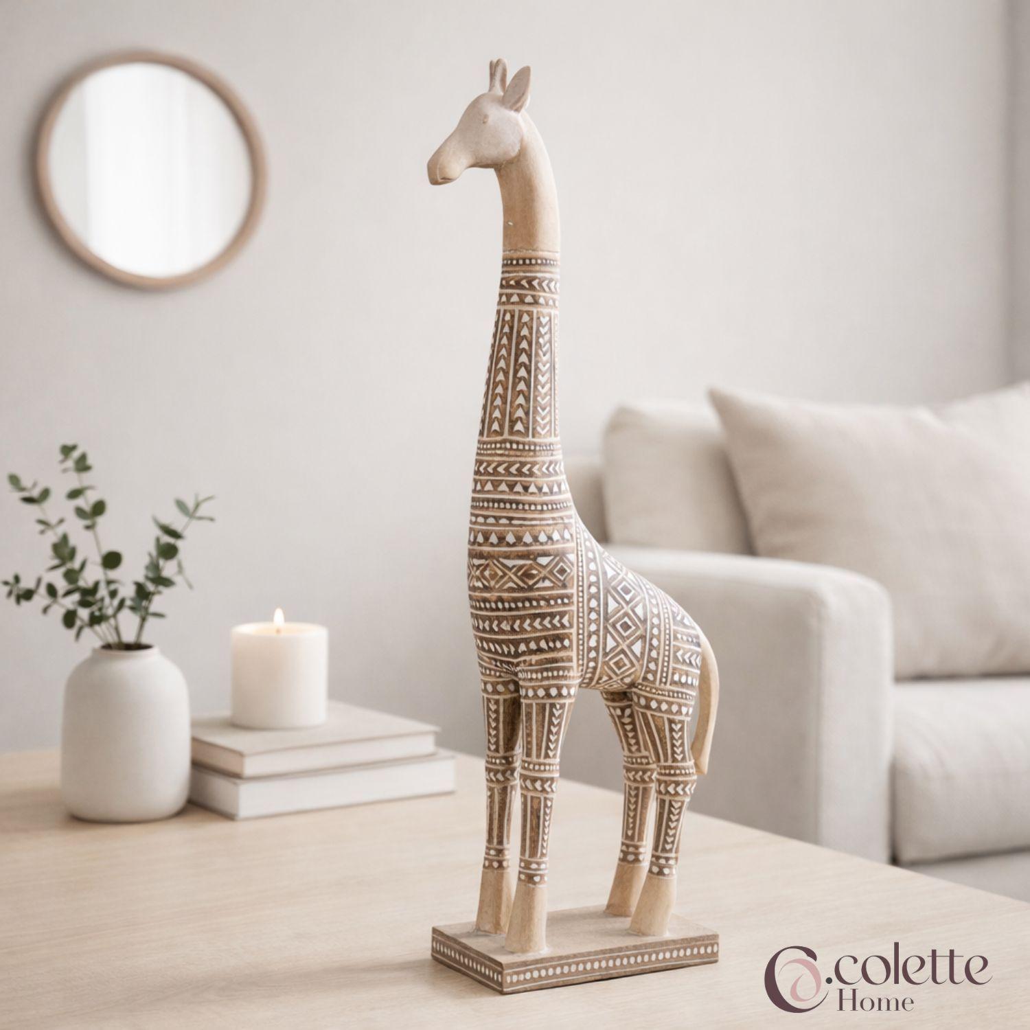 Figura Decorativa Adorno Jirafa  Zareb Grande Beige/Marrón-2