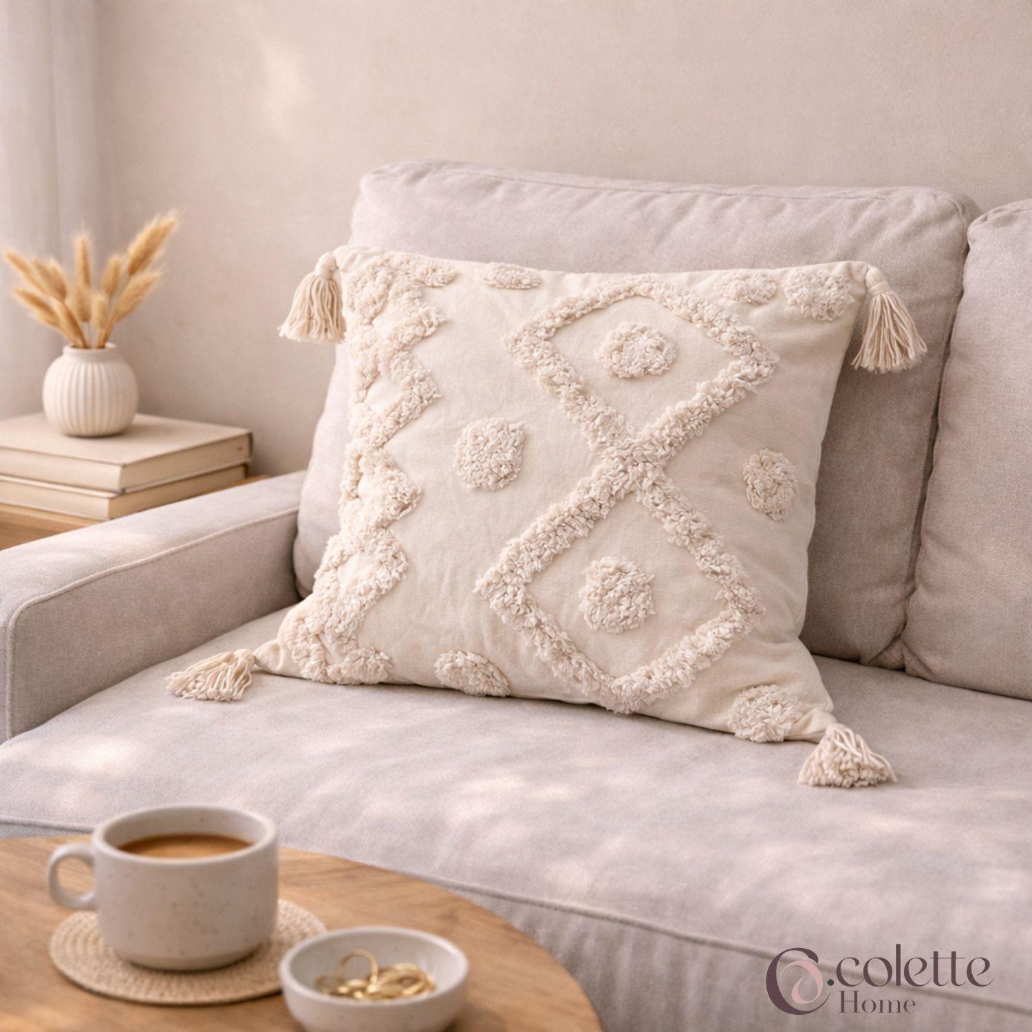 Funda De Cojín 45 x 45 Boho Rombo Esferas-3