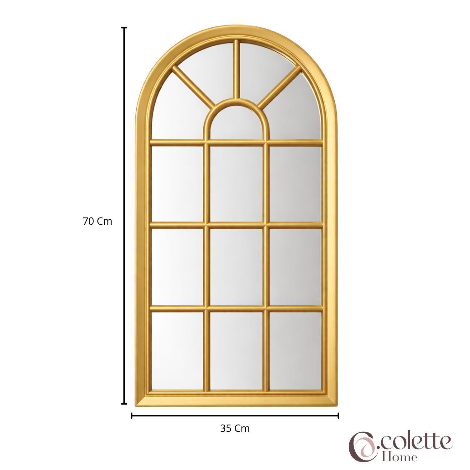 Espejo Decorativo y Funcional Tipo Ventana Farmhouse Dorado-4