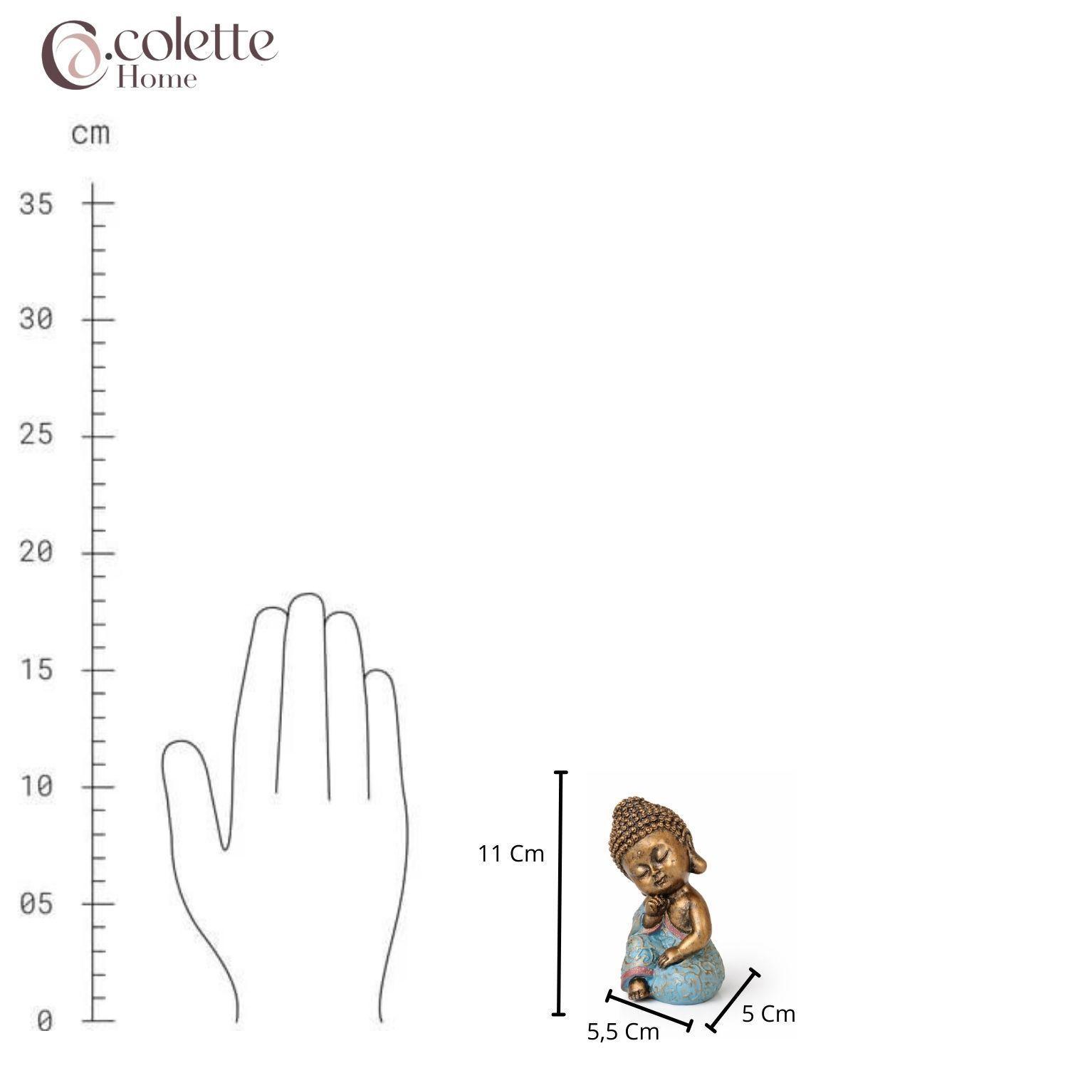 Figura Decorativa Adorno  Resina Baby Buda Shanti Dorado-3