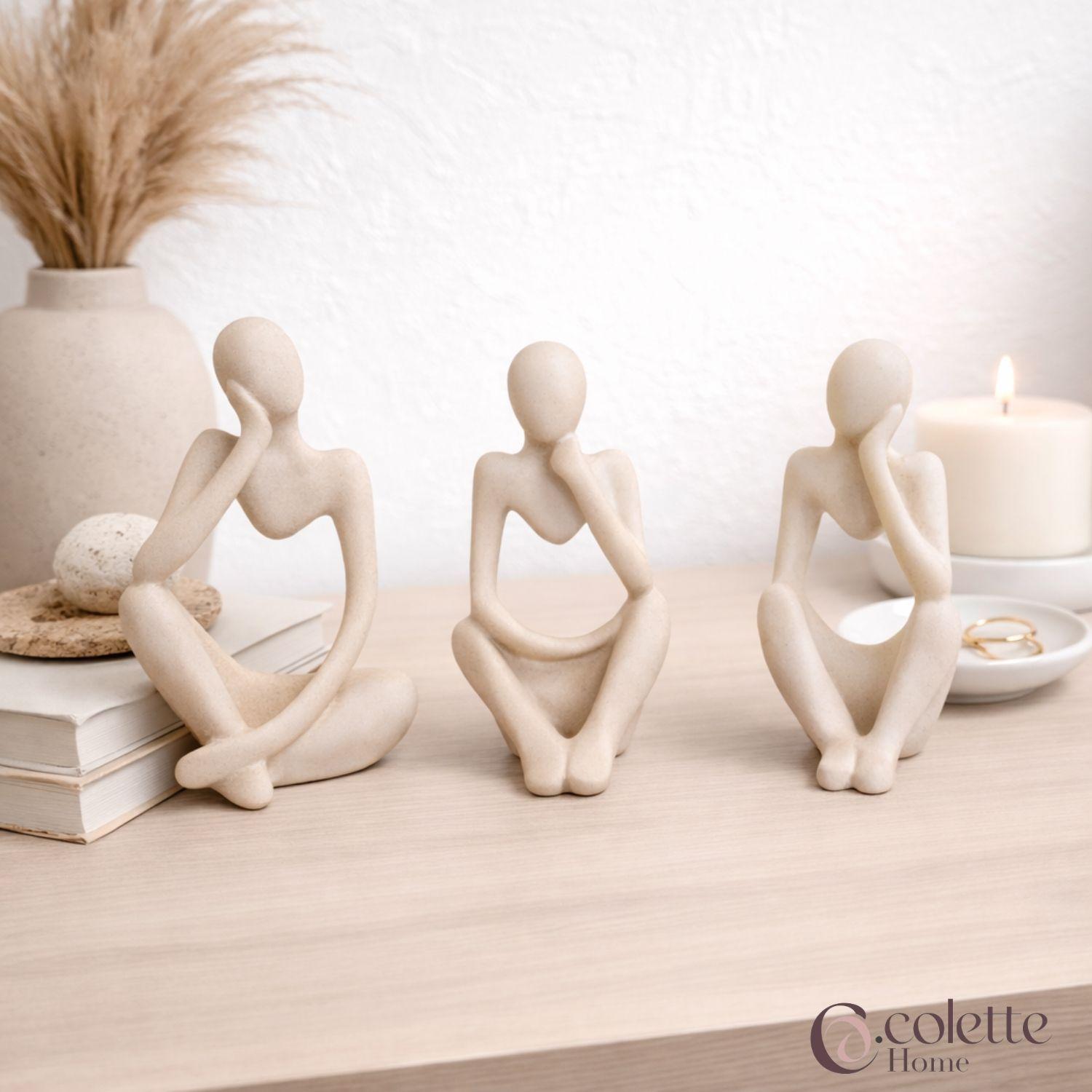 Figuras Decorativas Adornos Tipo Escultura Trilogía Del Silencio-2