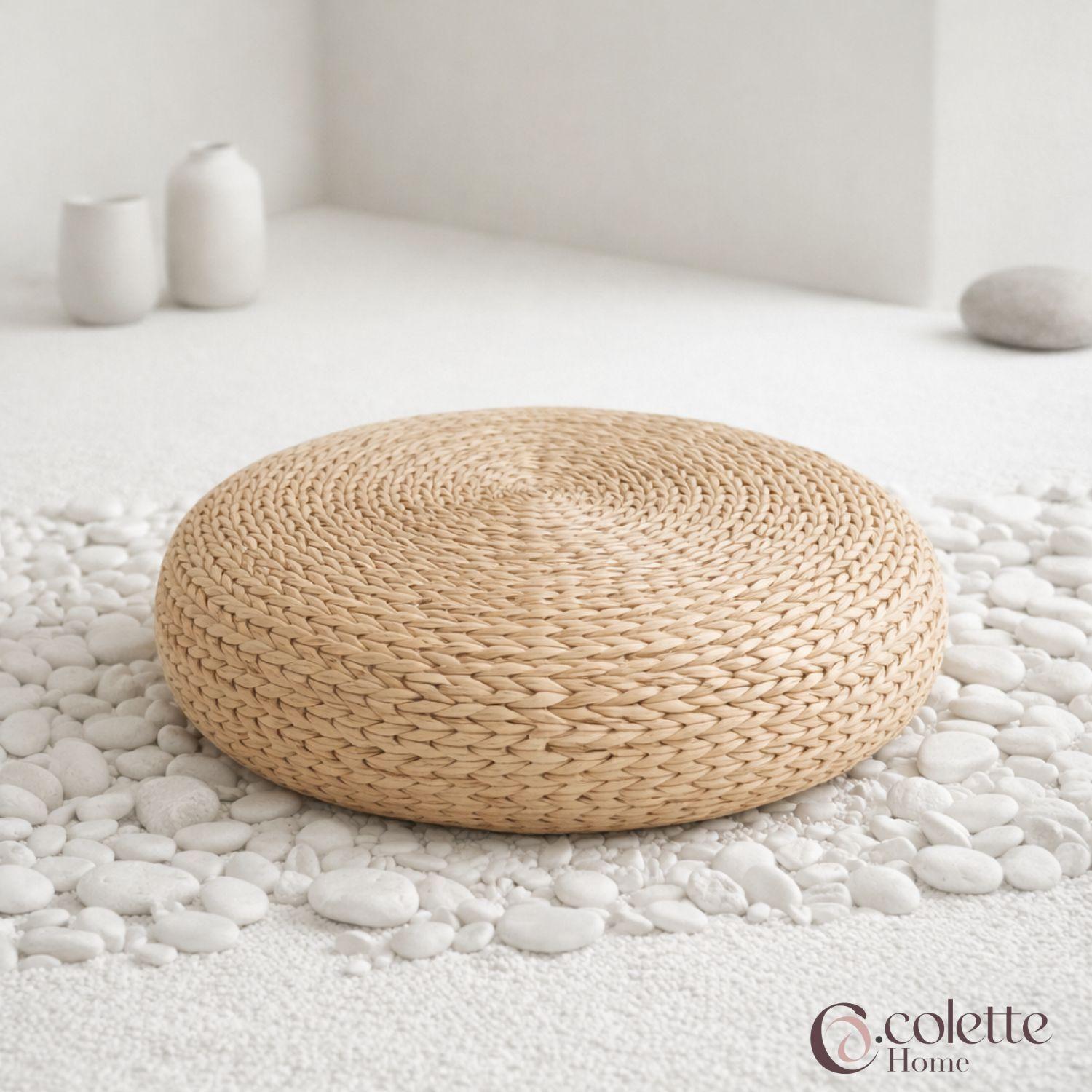 Cojín Decorativo y Funcional Tejido Yute Estructura Metal Bohemio-2