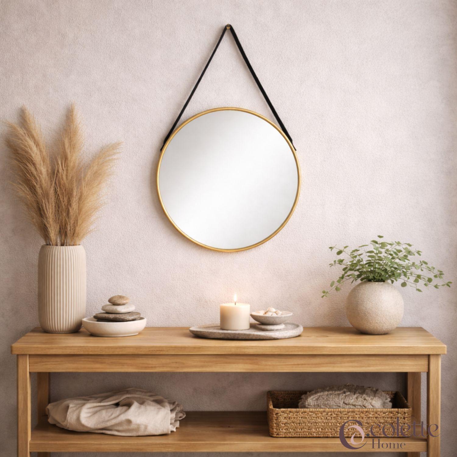 Espejo Decorativo y Funcional  Escandinavo Nordic Dorado-2