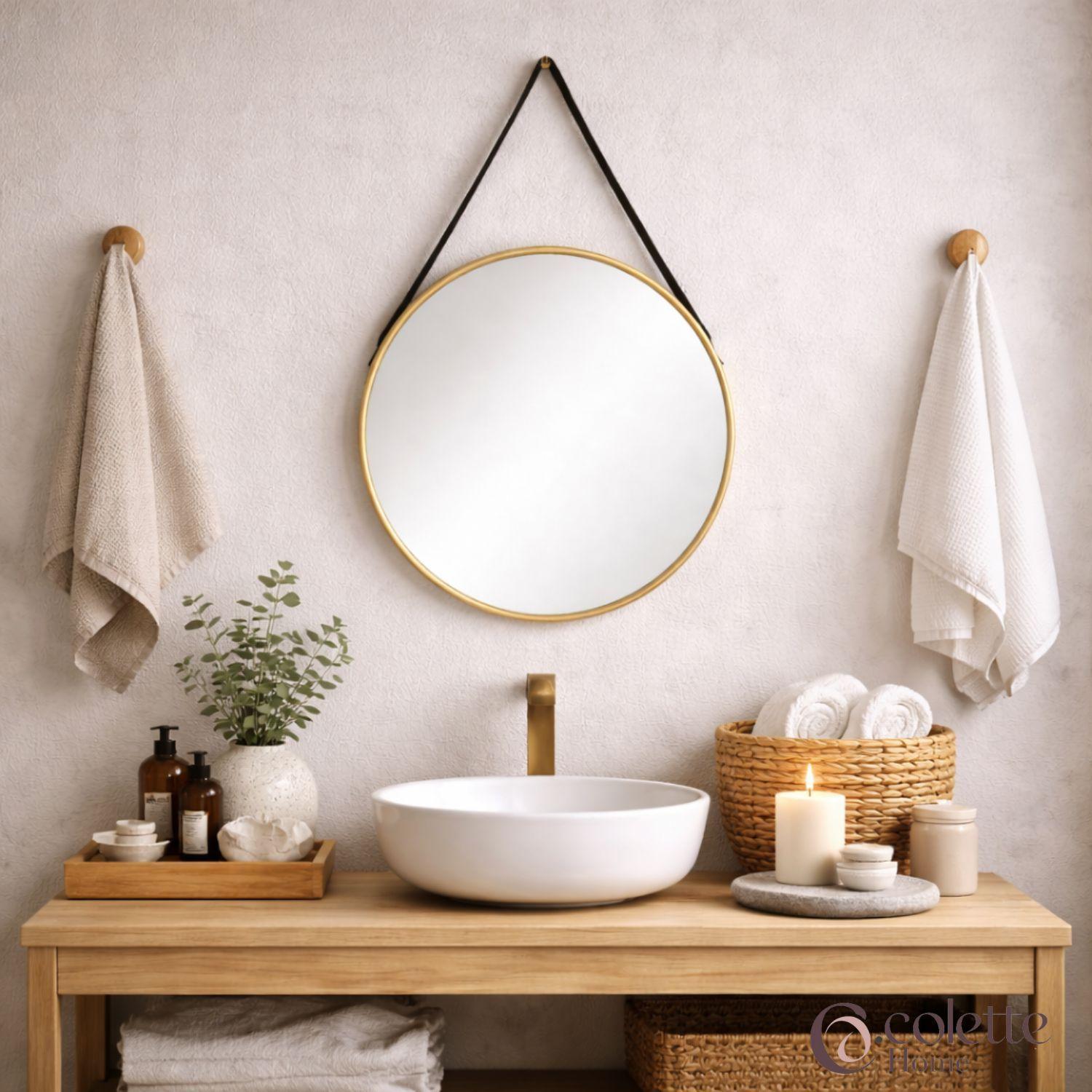 Espejo Decorativo y Funcional  Escandinavo Nordic Dorado-3