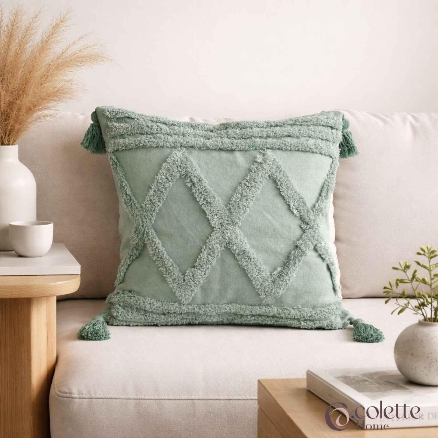 Funda De Cojín 45 x 45 Boho Menta-1