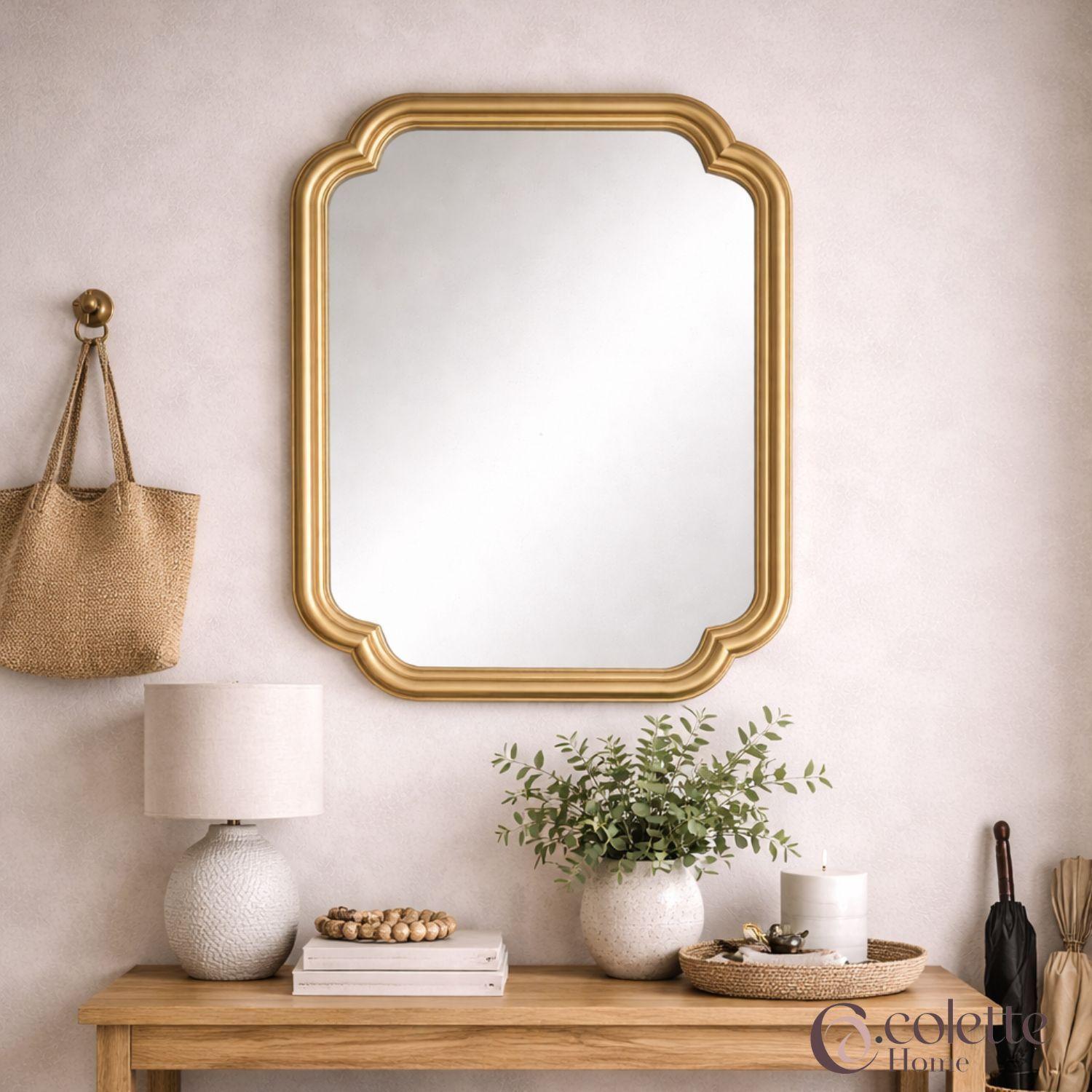 Espejo Decorativo y Funcional Neoclásico Dorado-2