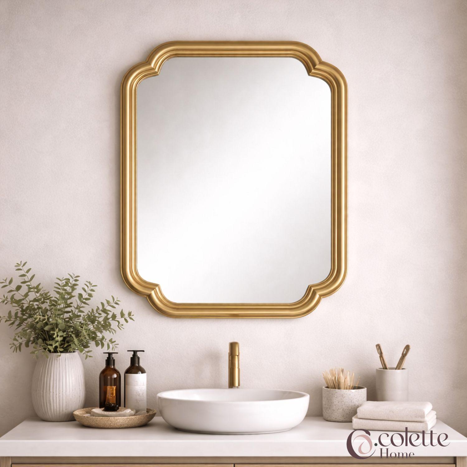 Espejo Decorativo y Funcional Neoclásico Dorado-3