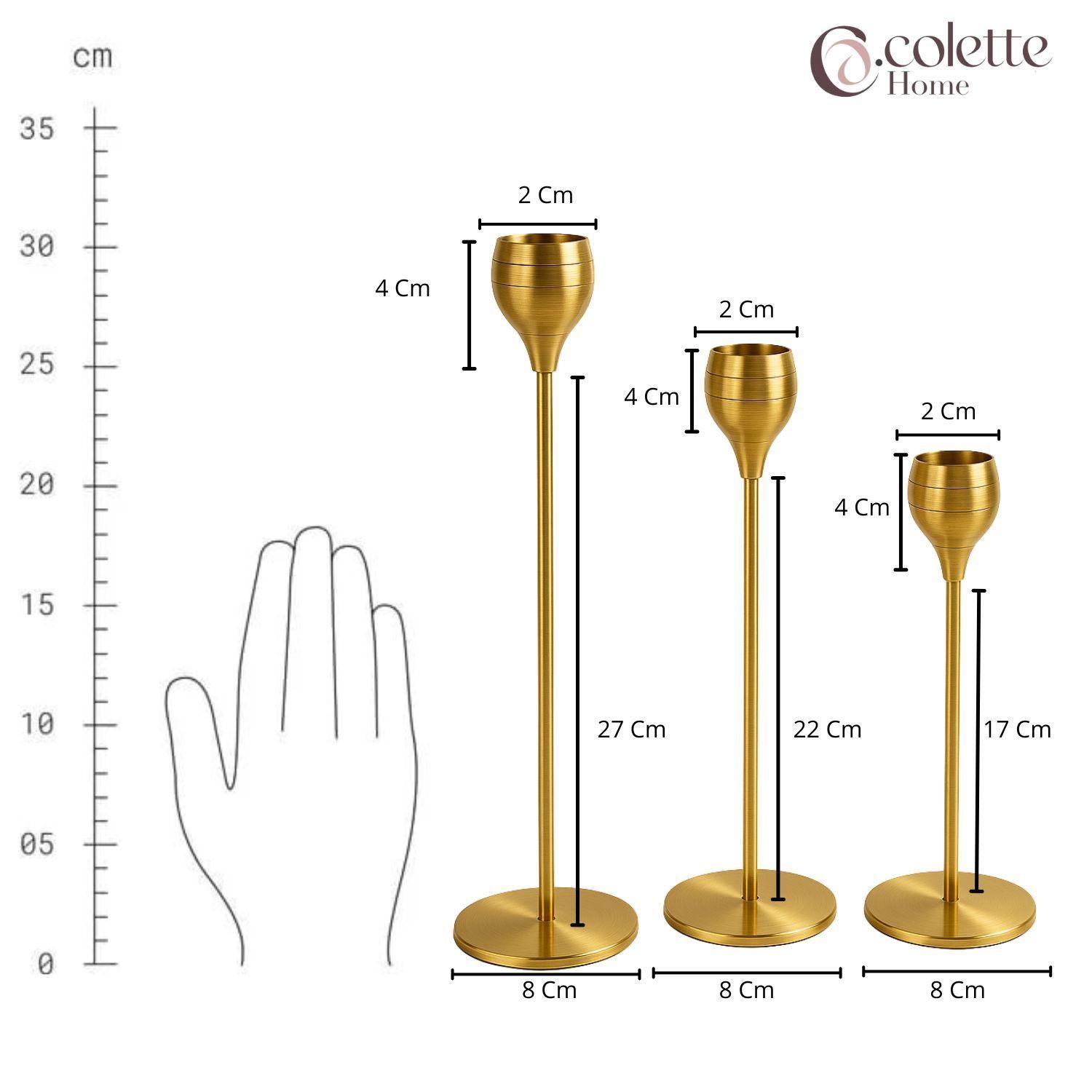 Set de Porta Velas Candelabro Premium Versalles Dorado -4