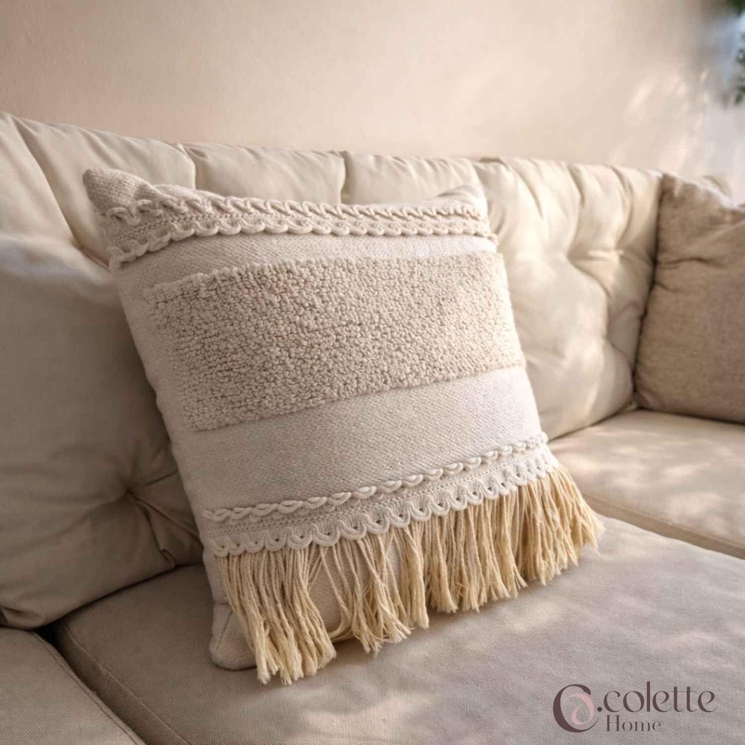 Funda De Cojín Boho Flecos 45 x 45-2