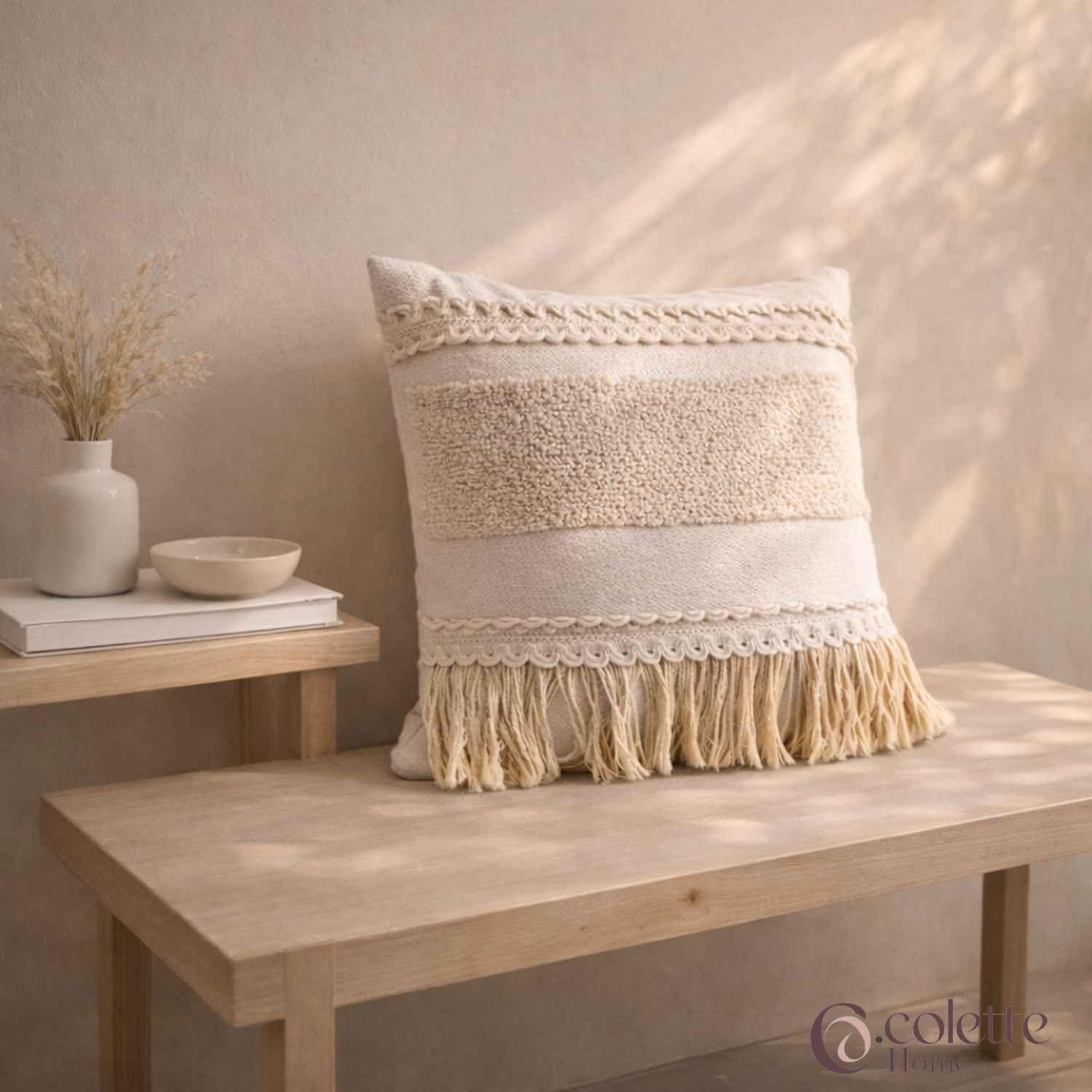 Funda De Cojín Boho Flecos 45 x 45-3
