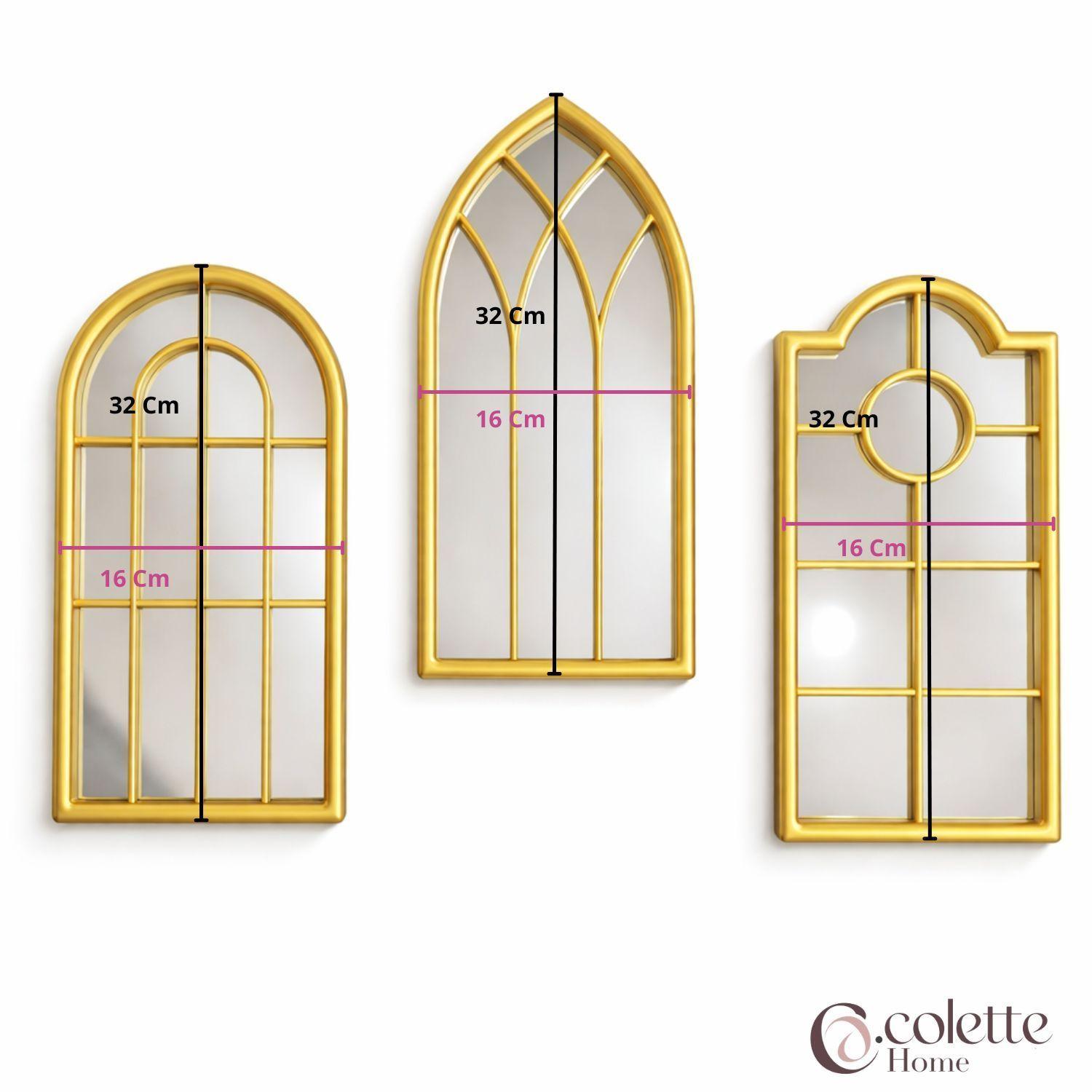 Set de Espejos Elegantes Decorativos Catedral Dorado-4