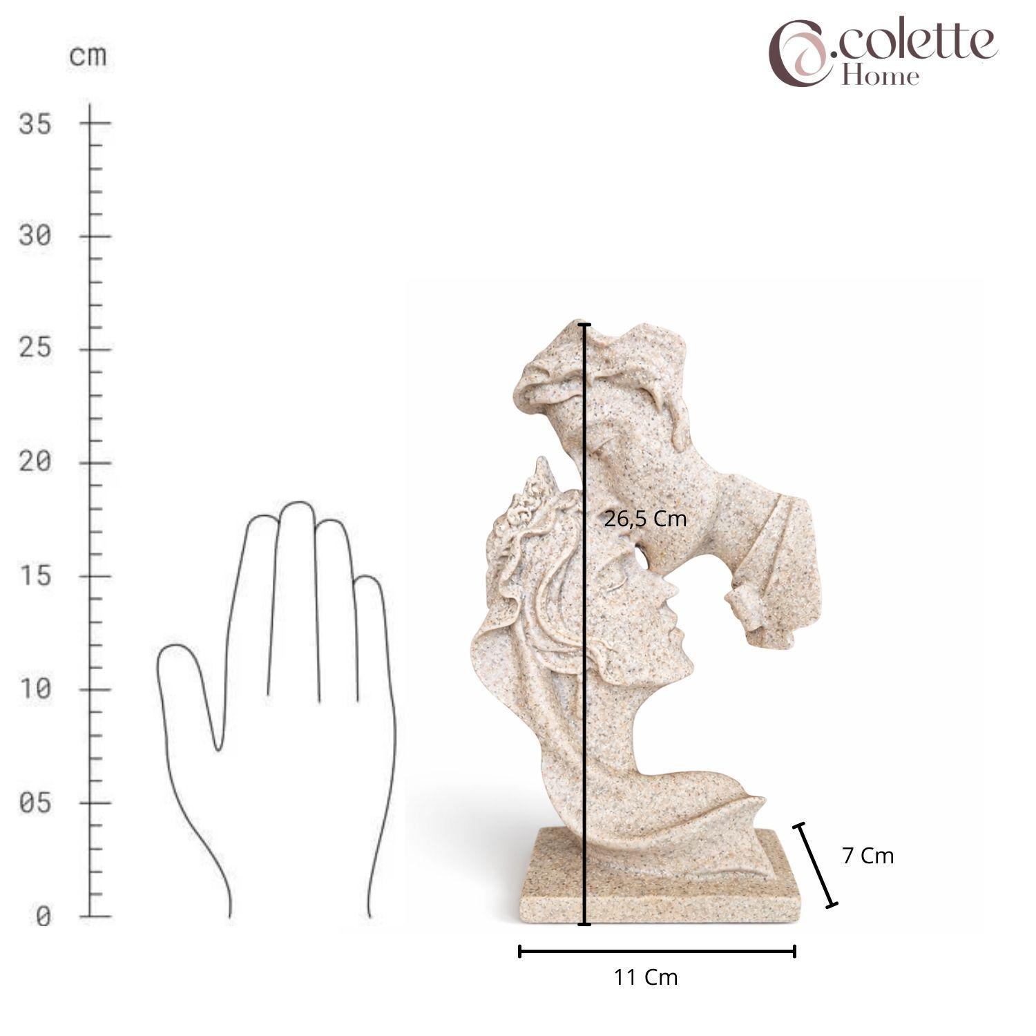 Figura Decorativa Adorno Resina Tipo Escultura Beso Eterno Arena-3