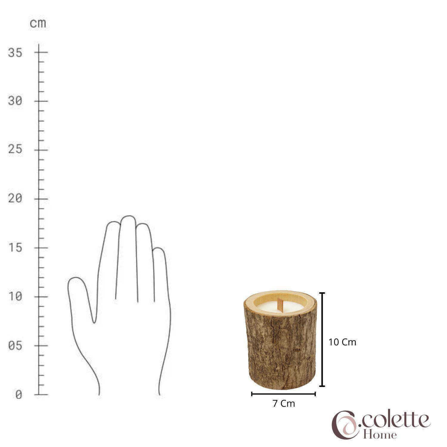 Vela de Cera Rustica en Madera Tronco-3