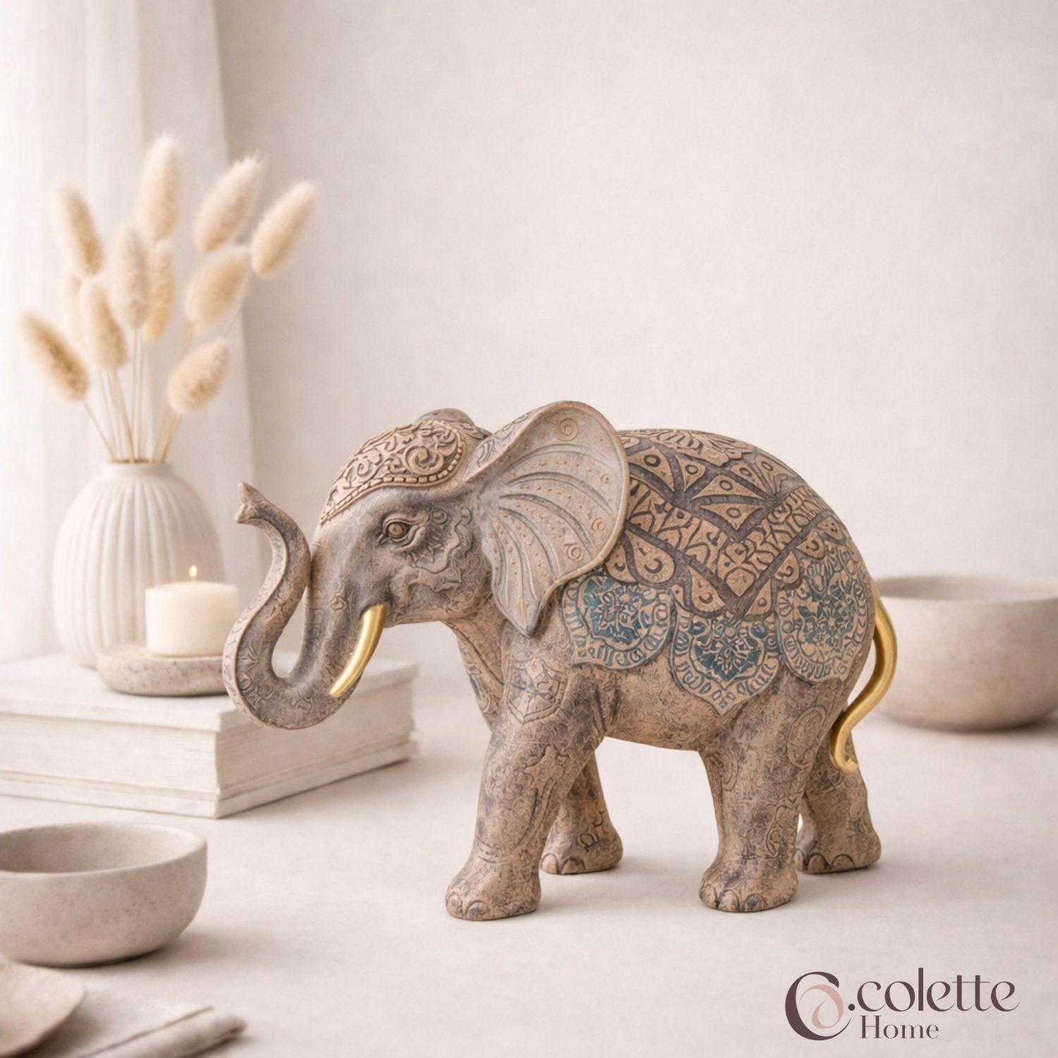 Figura Decorativa Adorno Elefante Hind L-3