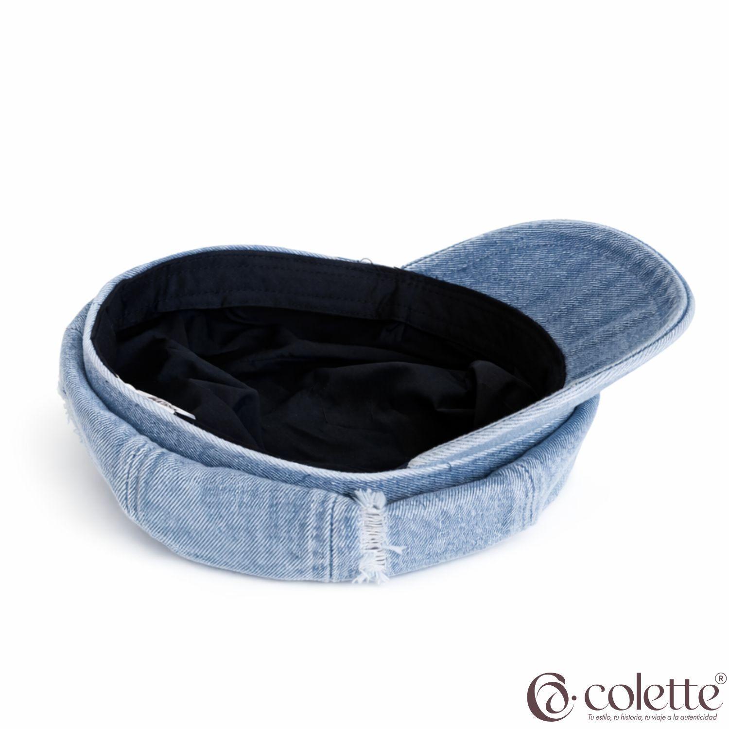 Boina Paneles con Visera Denim Desgastada-2