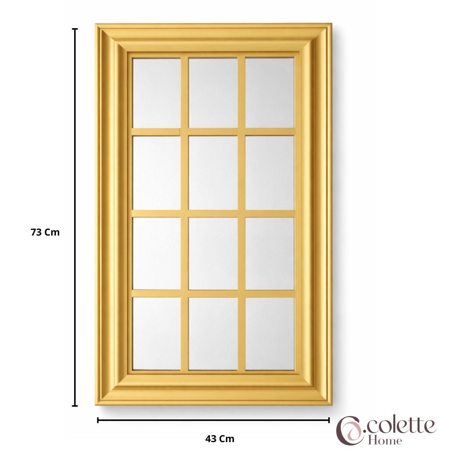 Espejo Decorativo y Funcional Tipo Ventana Rectangular Farmhouse Dorado-5
