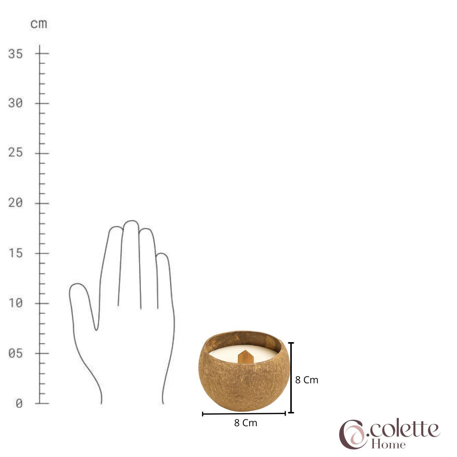 Vela  de Cera Rustica  en Madera Forma y Aroma a Coco-3