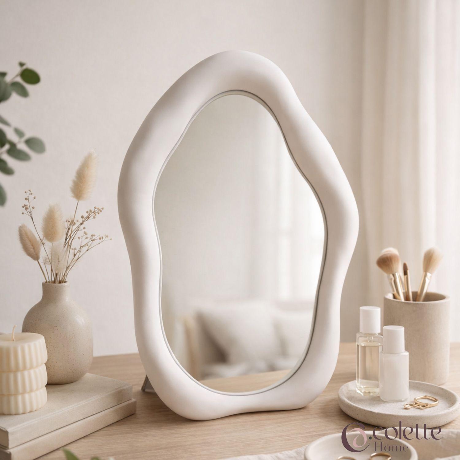 Espejo Decorativo y Funcional Minimalista Nórdico Blanco-2