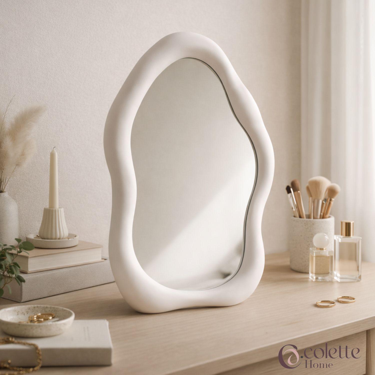 Espejo Decorativo y Funcional Minimalista Nórdico Blanco-3