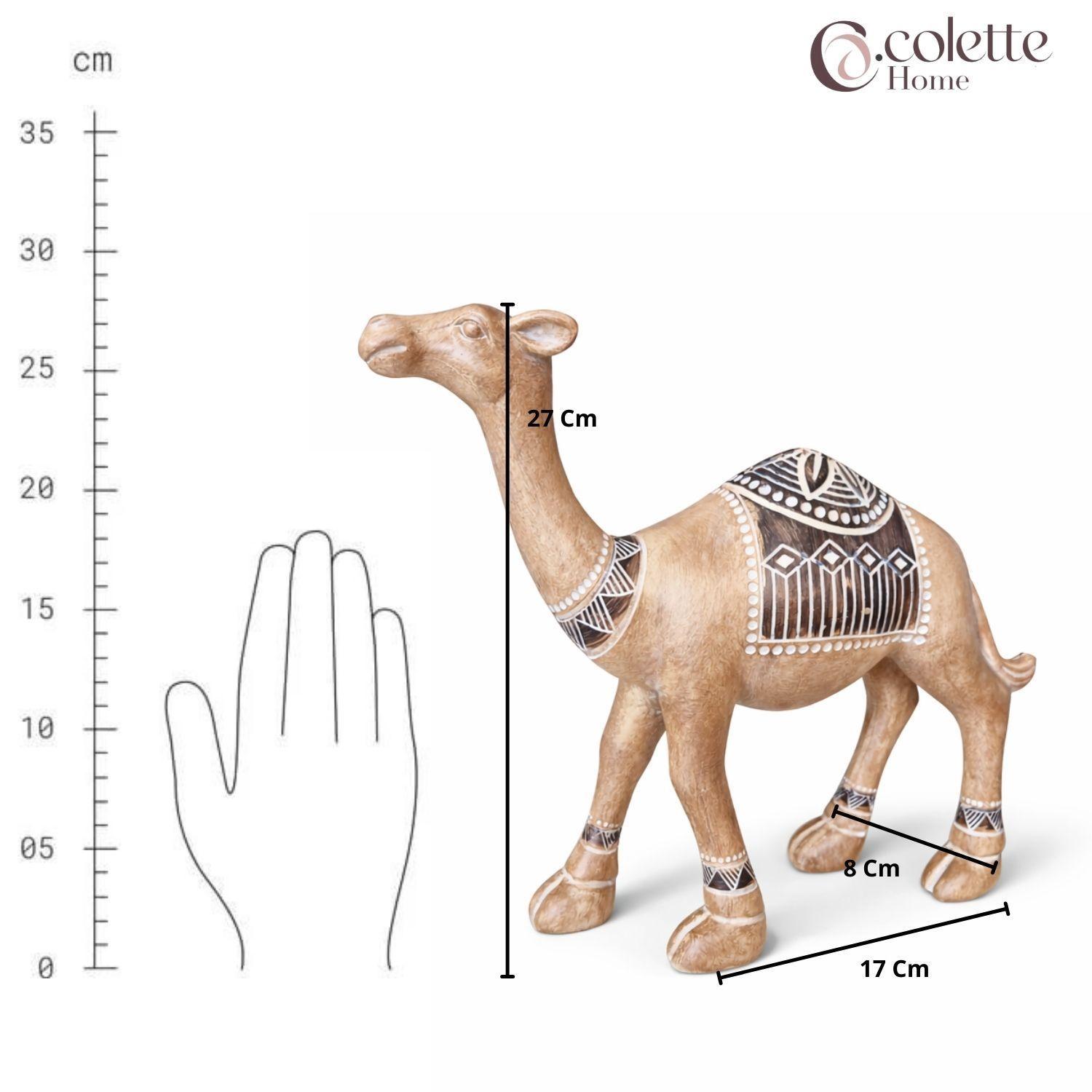 Figura Decorativa Adorno  Resina Original  Camello Zafir Beige-3