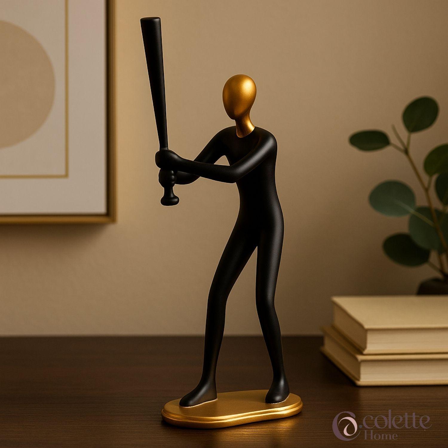 Figura Decorativa Adorno Elegante Bicolor Beisbol Man-2