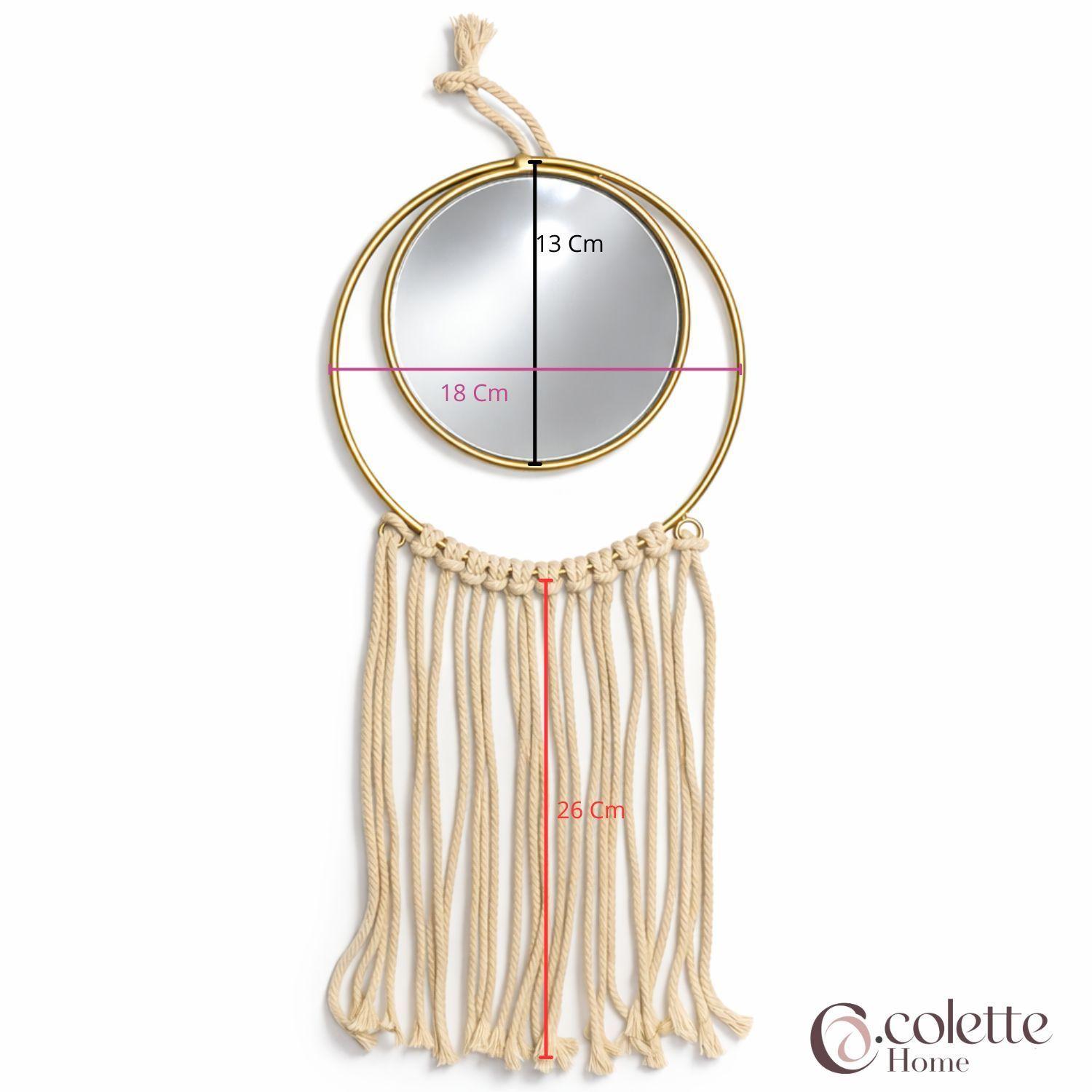 Espejo decorativo colgante metal macrame Boho-4