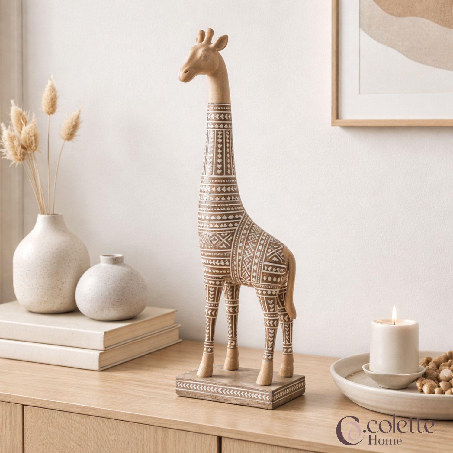 Figura Decorativa Adorno Jirafa Azizi Mediana Beige/Marrón-2