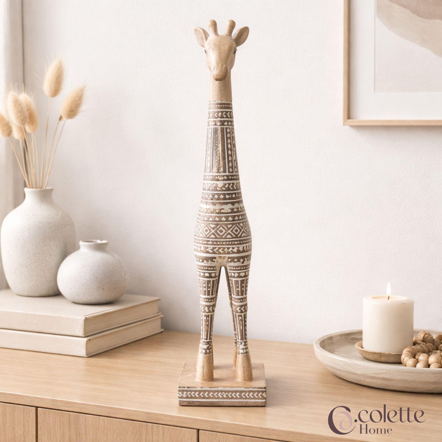 Figura Decorativa Adorno Jirafa Azizi Mediana Beige/Marrón-3