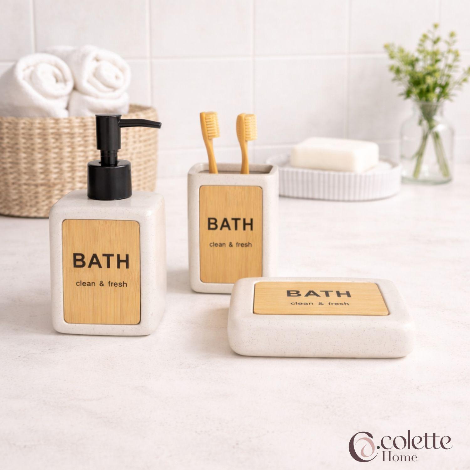 Set De Accesorios De Baño 3 Piezas Cerámica Bath-2