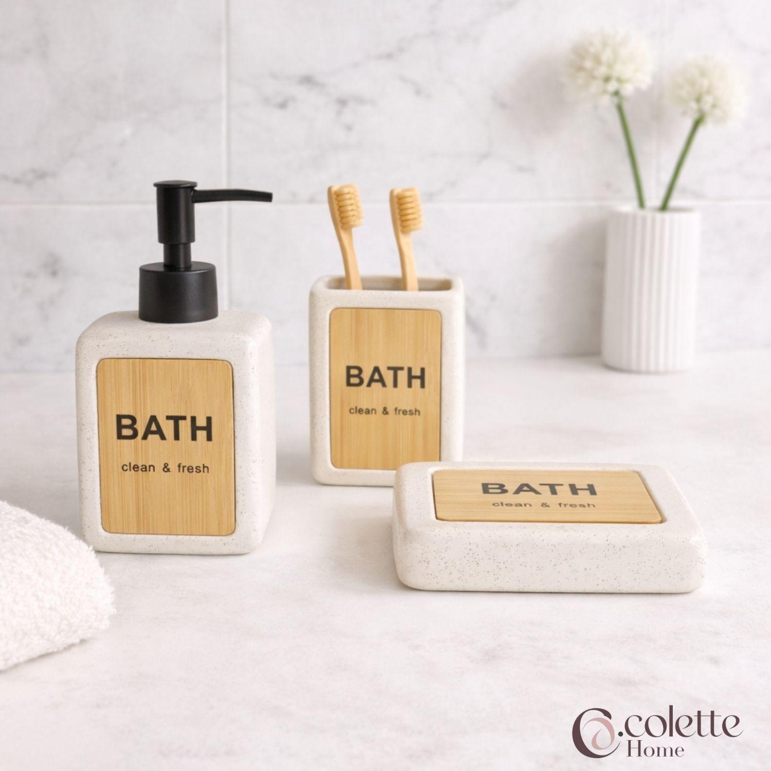 Set De Accesorios De Baño 3 Piezas Cerámica Bath-3