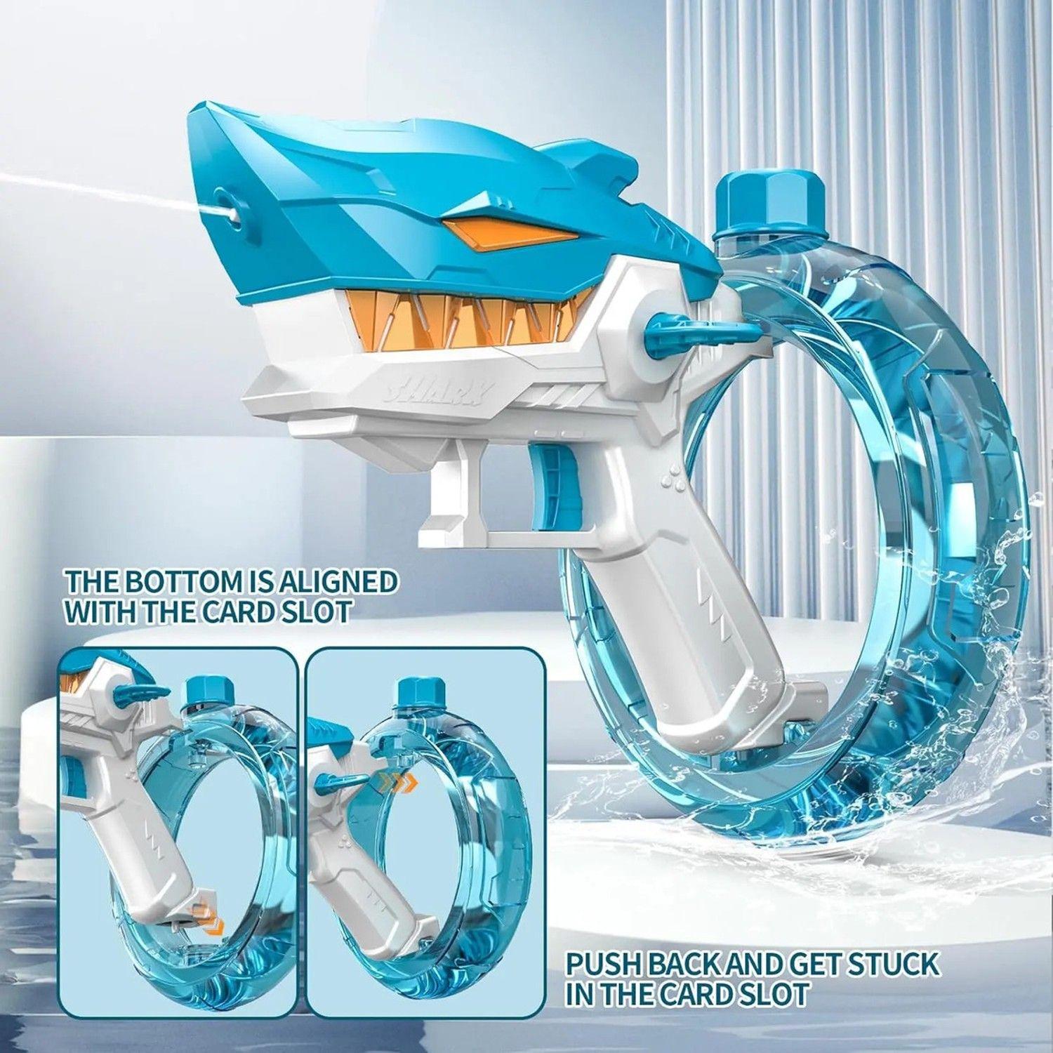 Pistola De Agua Electrica Shark Recargable Niños Juguete-4