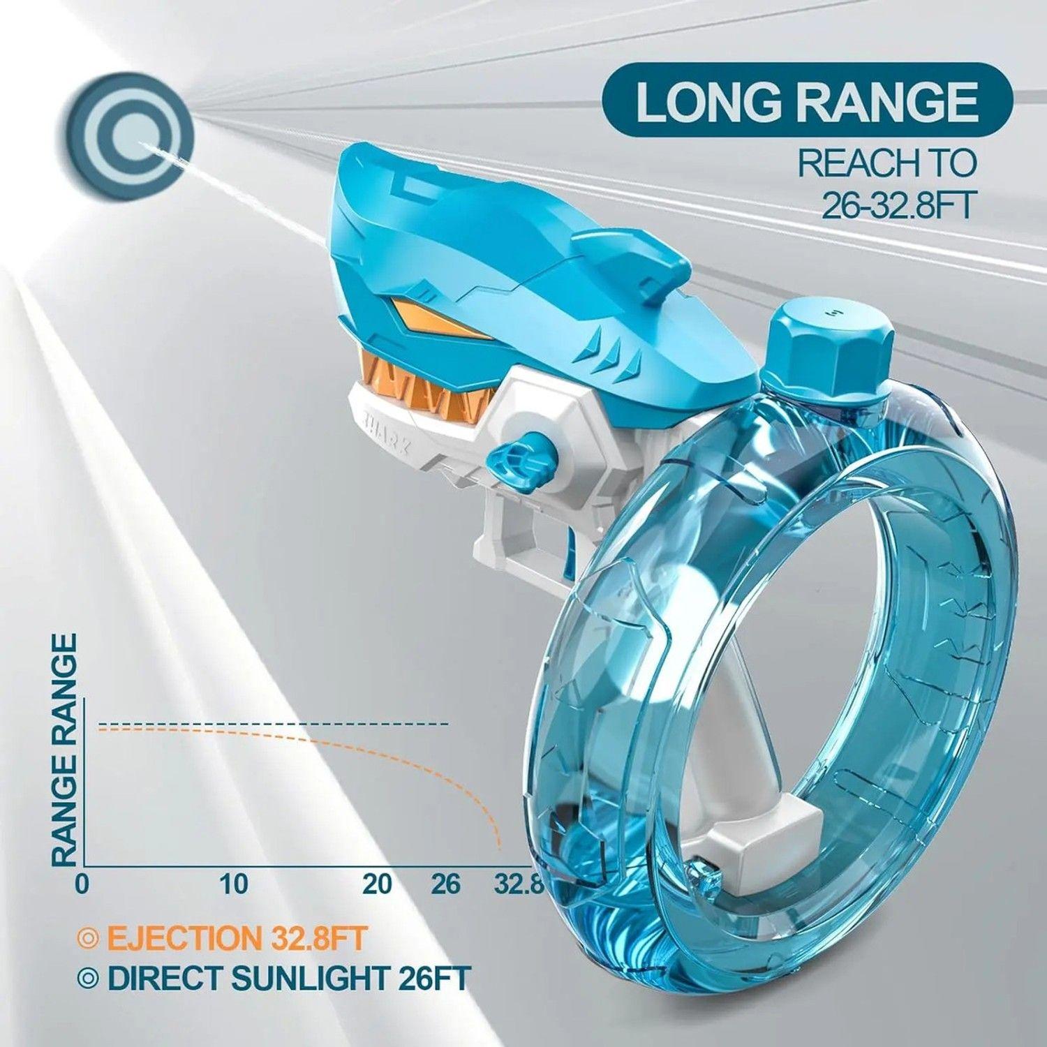 Pistola De Agua Electrica Shark Recargable Niños Juguete-5
